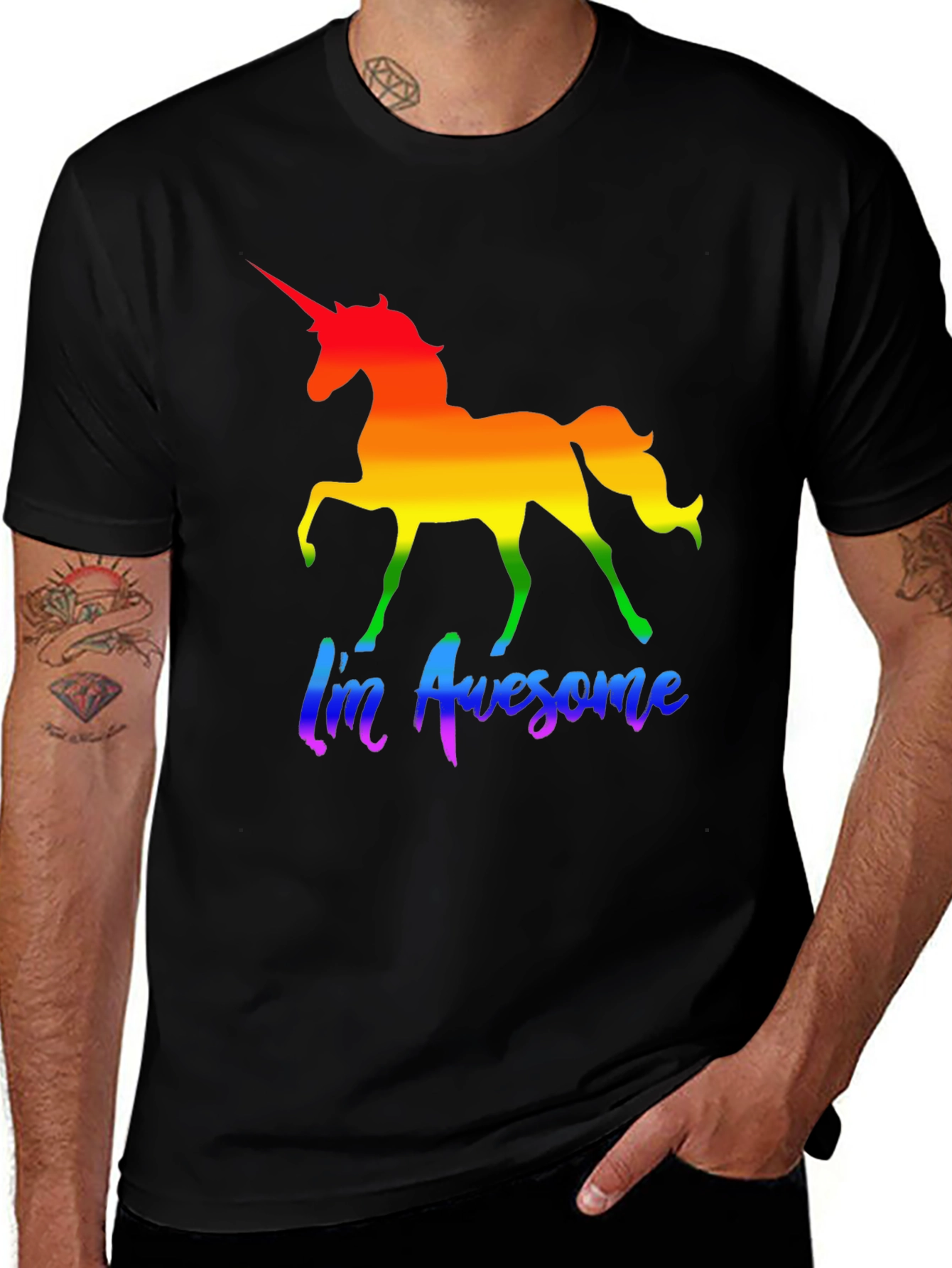 Rainbow Unicorn Im Awesome T-Shirt