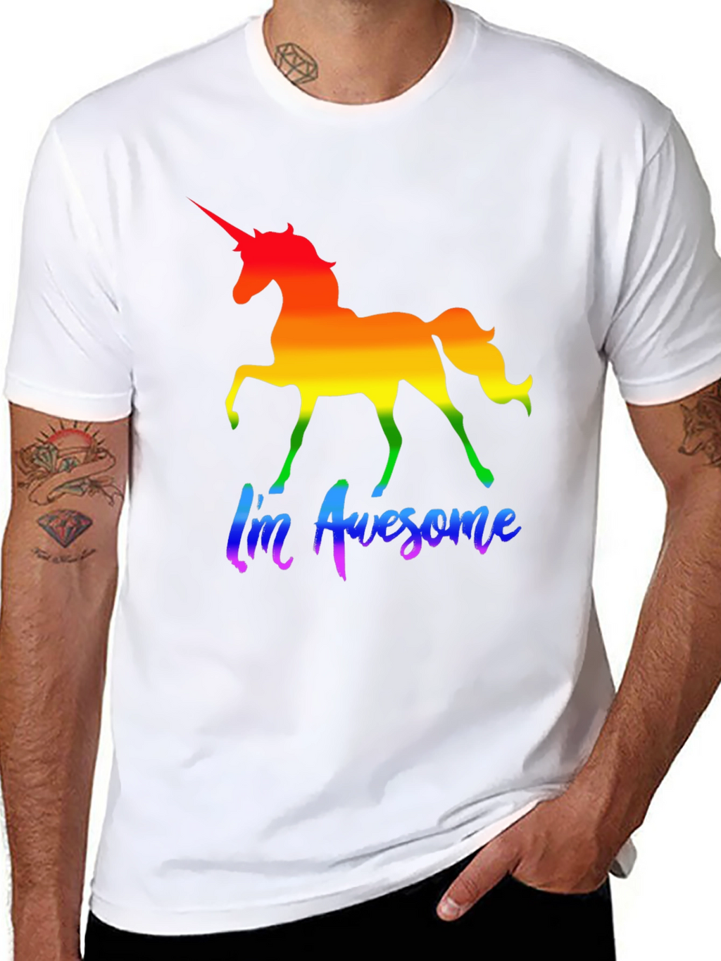 Rainbow Unicorn Im Awesome T-Shirt