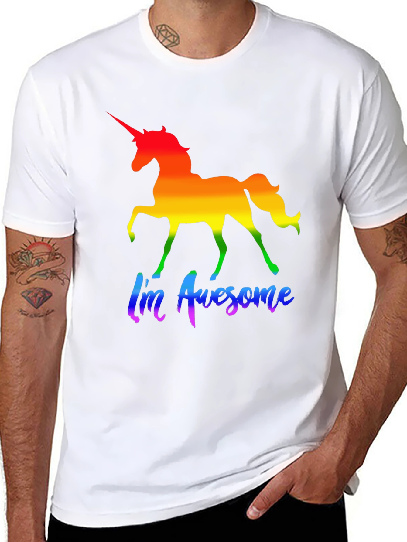 Rainbow Unicorn Im Awesome T-Shirt