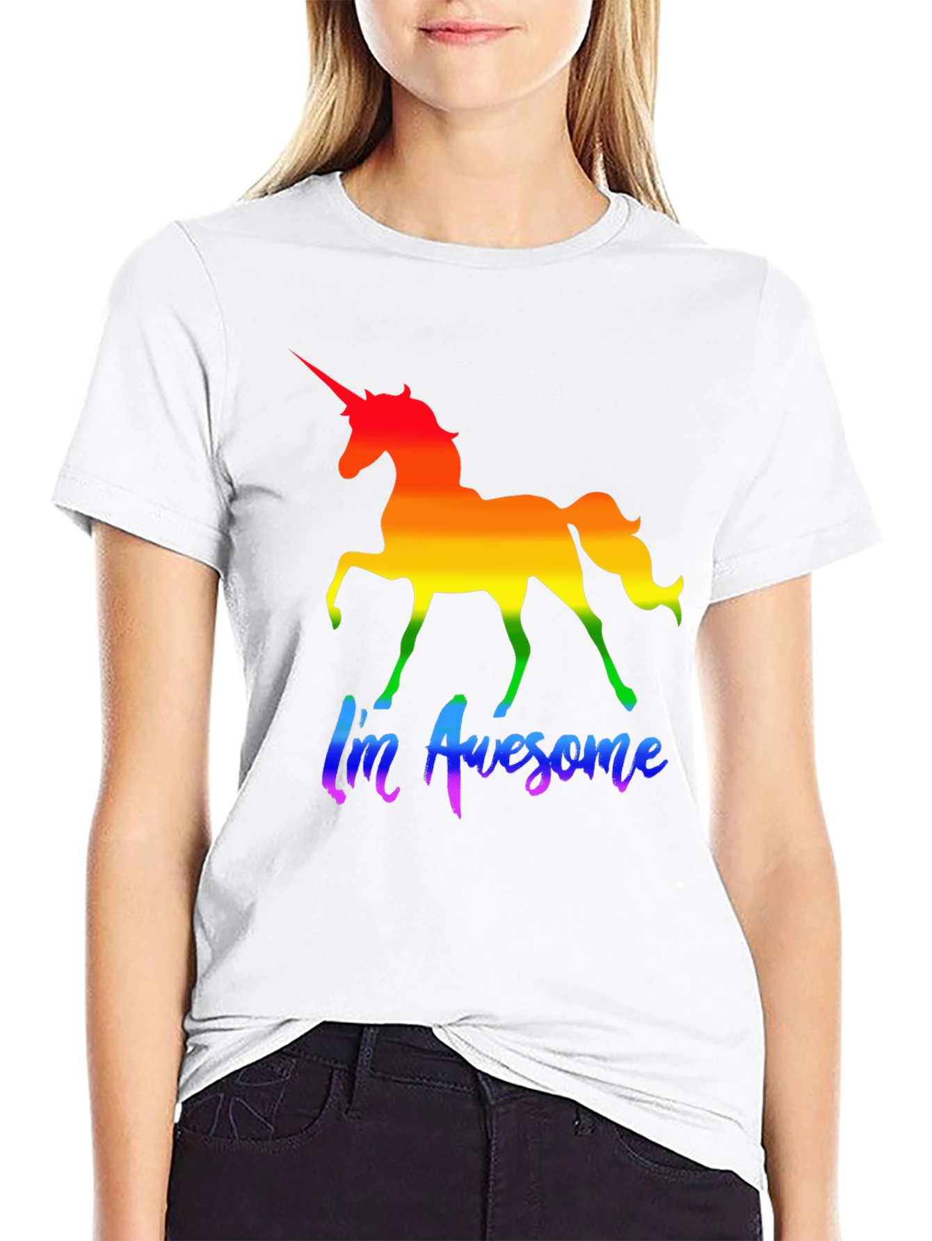 Rainbow Unicorn Im Awesome T-Shirt