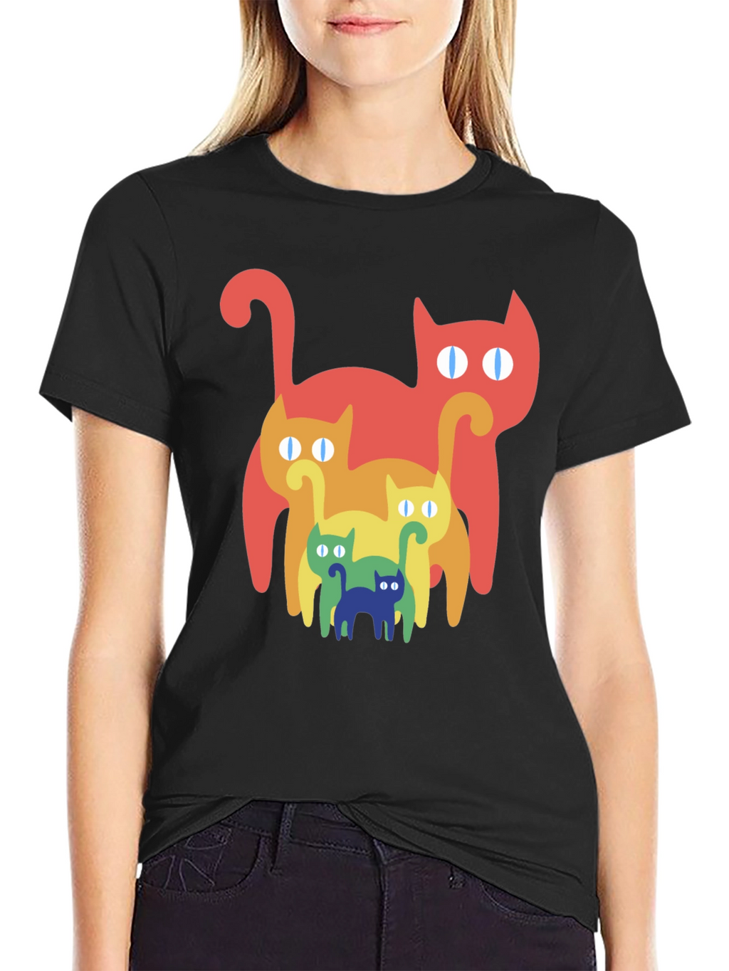 Retro Rainbow Cat T-Shirt