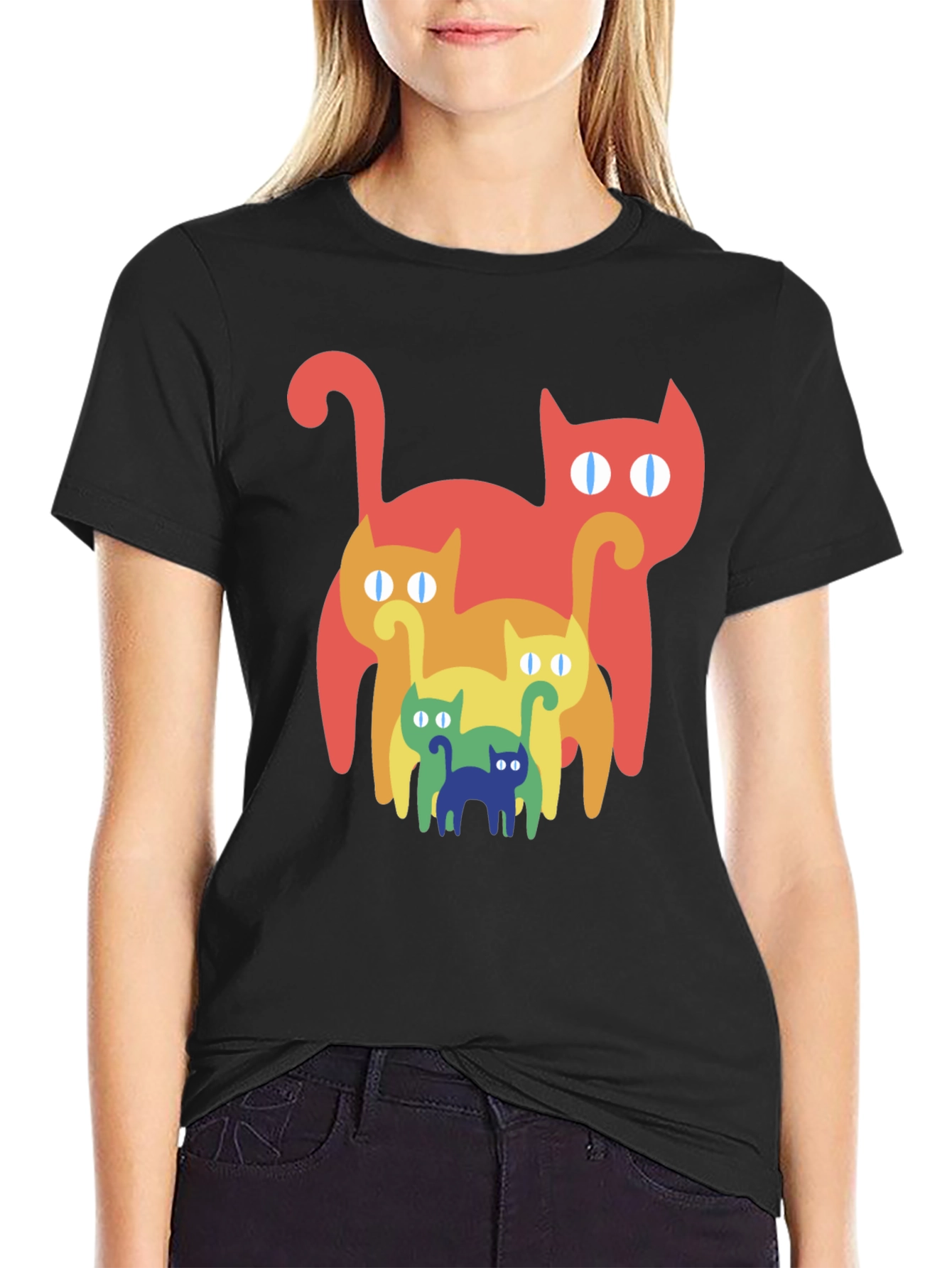 Retro Rainbow Cat T-Shirt