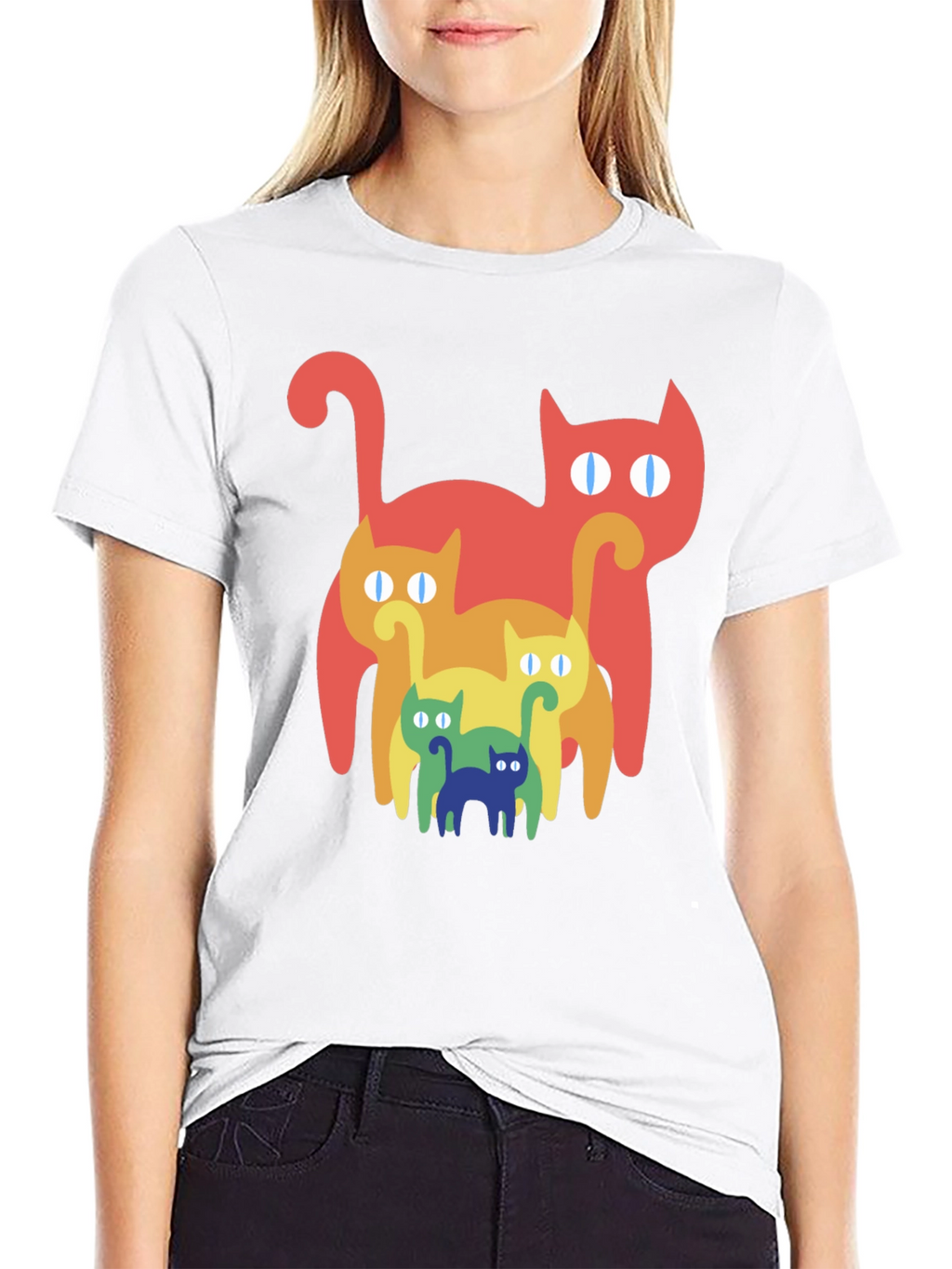 Retro Rainbow Cat T-Shirt