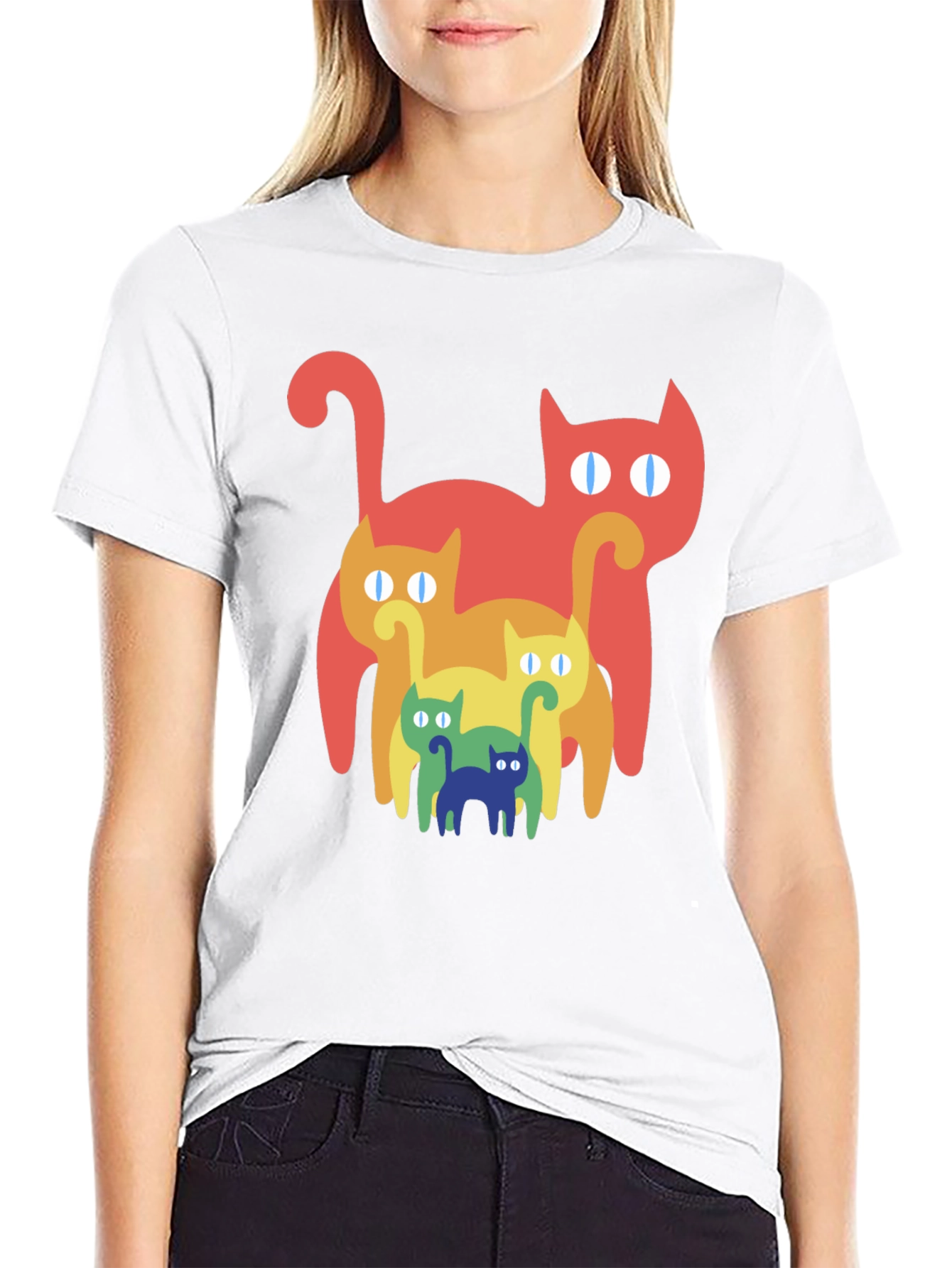 Retro Rainbow Cat T-Shirt
