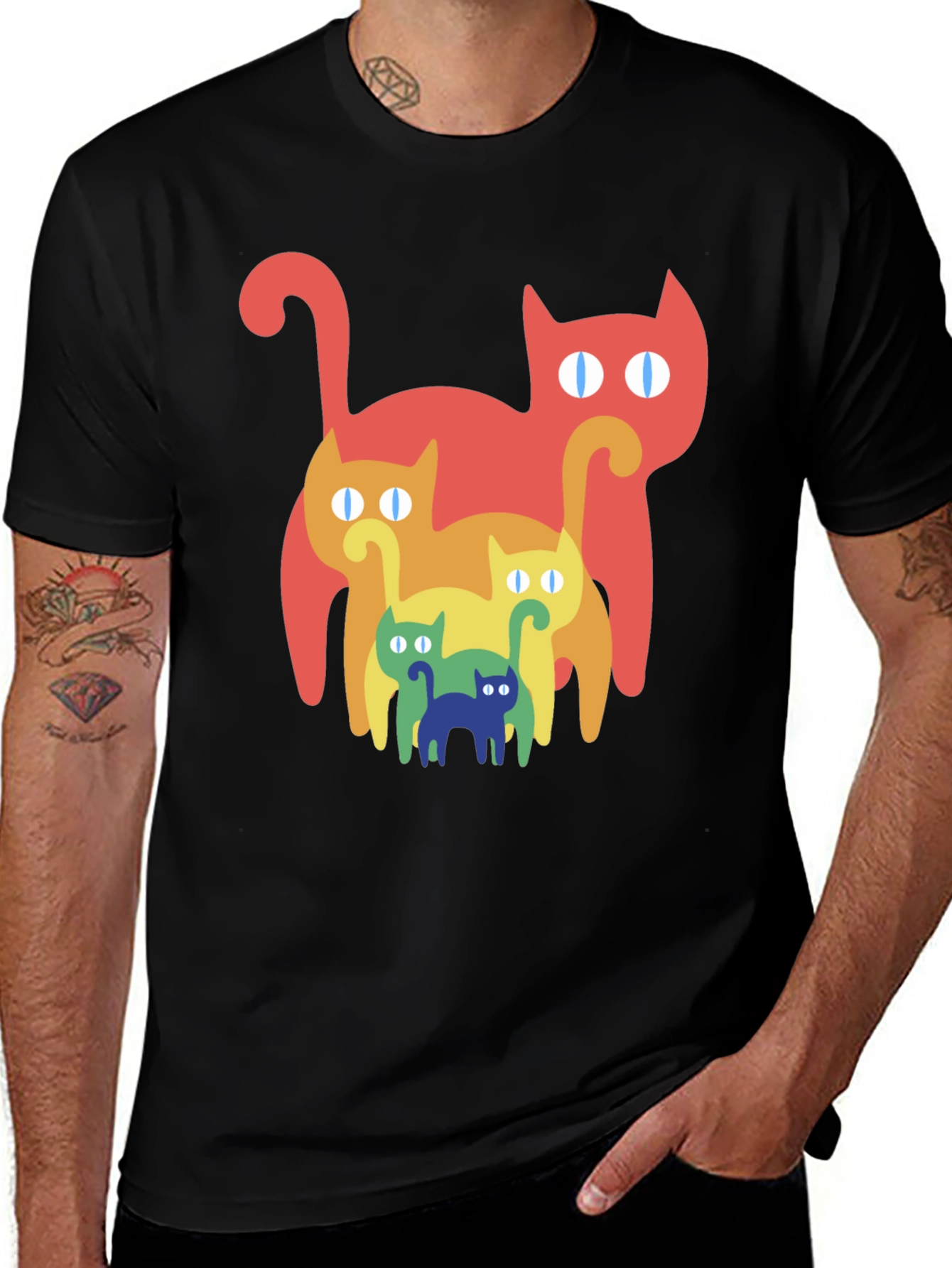 Retro Rainbow Cat T-Shirt