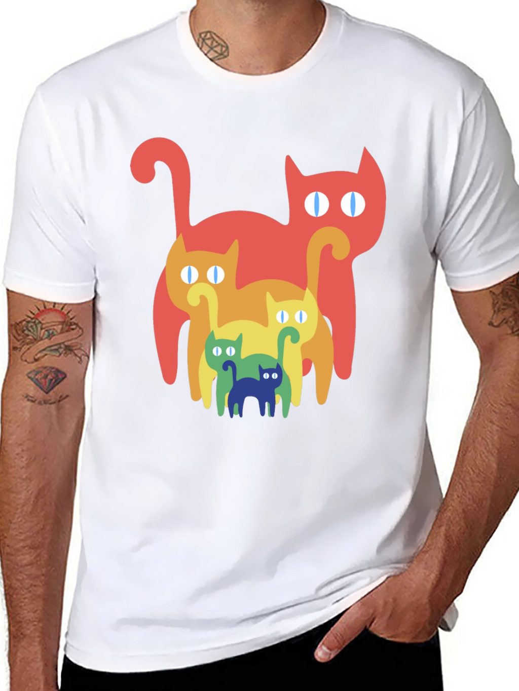 Retro Rainbow Cat T-Shirt