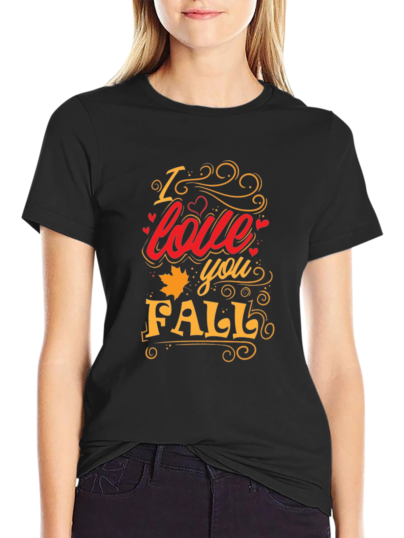 I Love You Fall Graphic Tee - Trendy Autumn T-Shirt