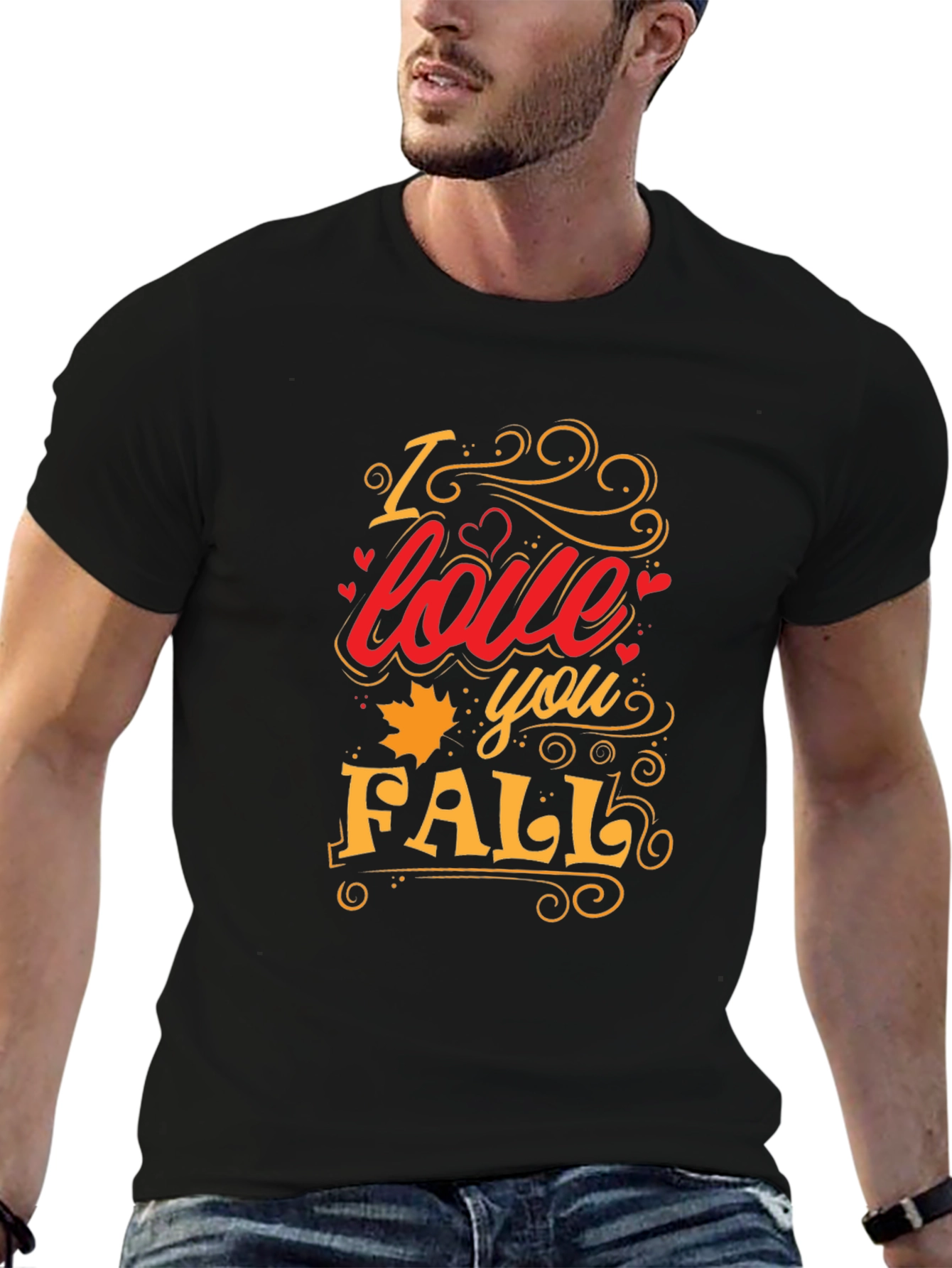 I Love You Fall Graphic Tee - Trendy Autumn T-Shirt