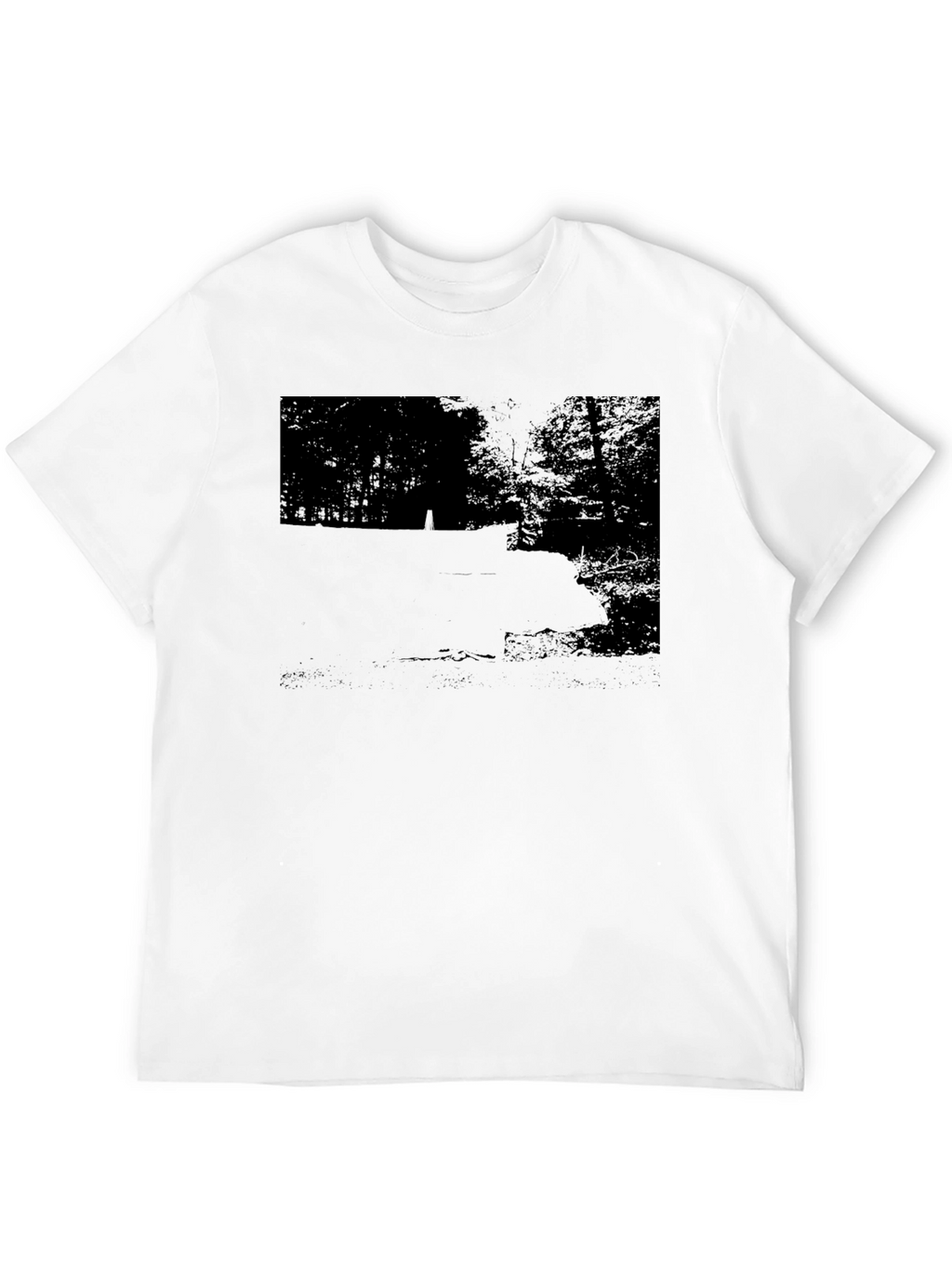Mens Black Graphic Tee - Nature Scene