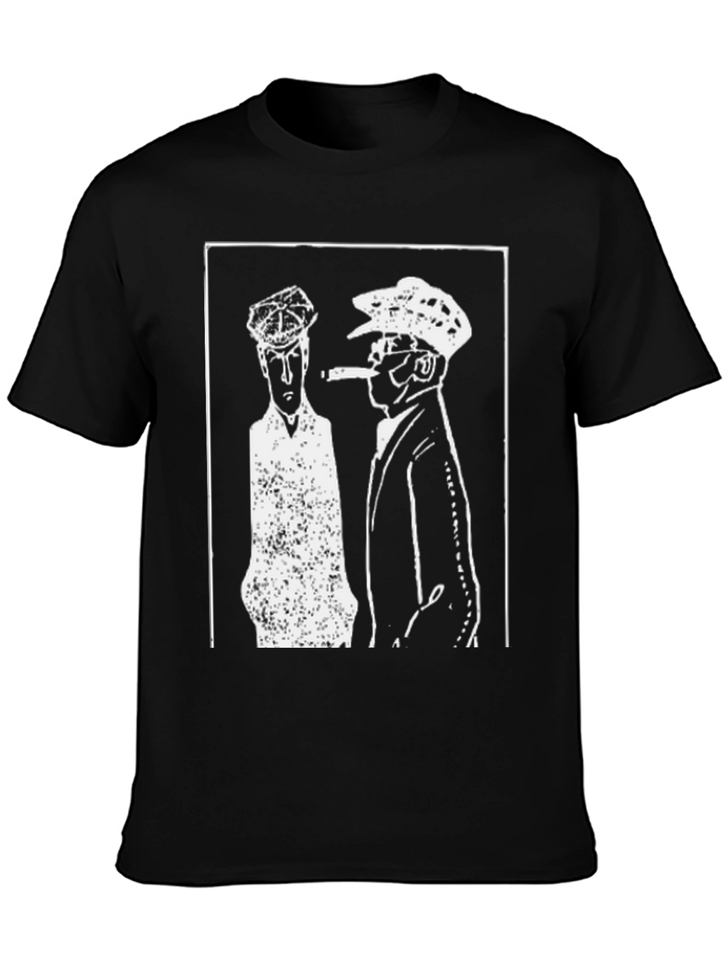 Retro Black T-Shirt with Gangster Print