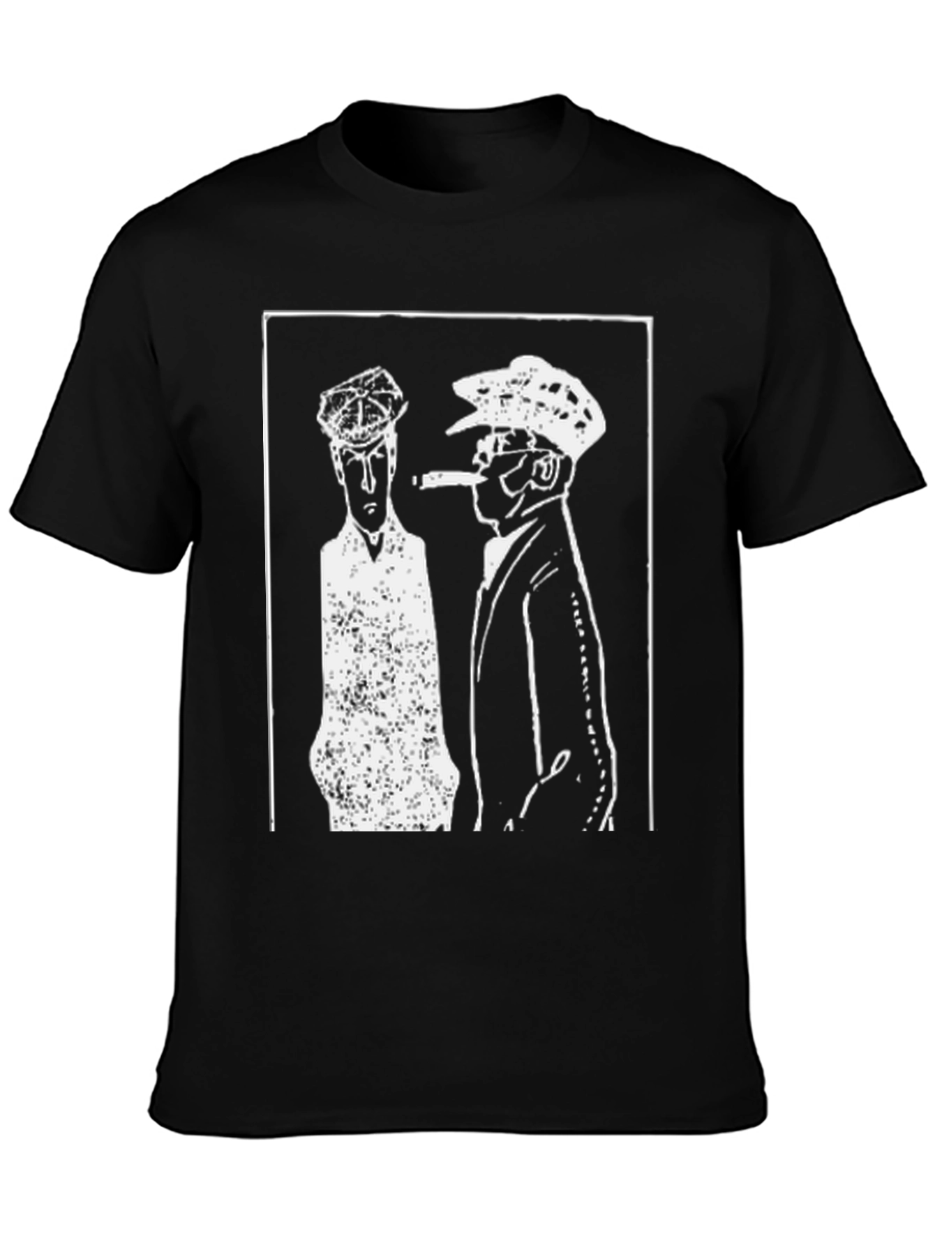 Retro Black T-Shirt with Gangster Print