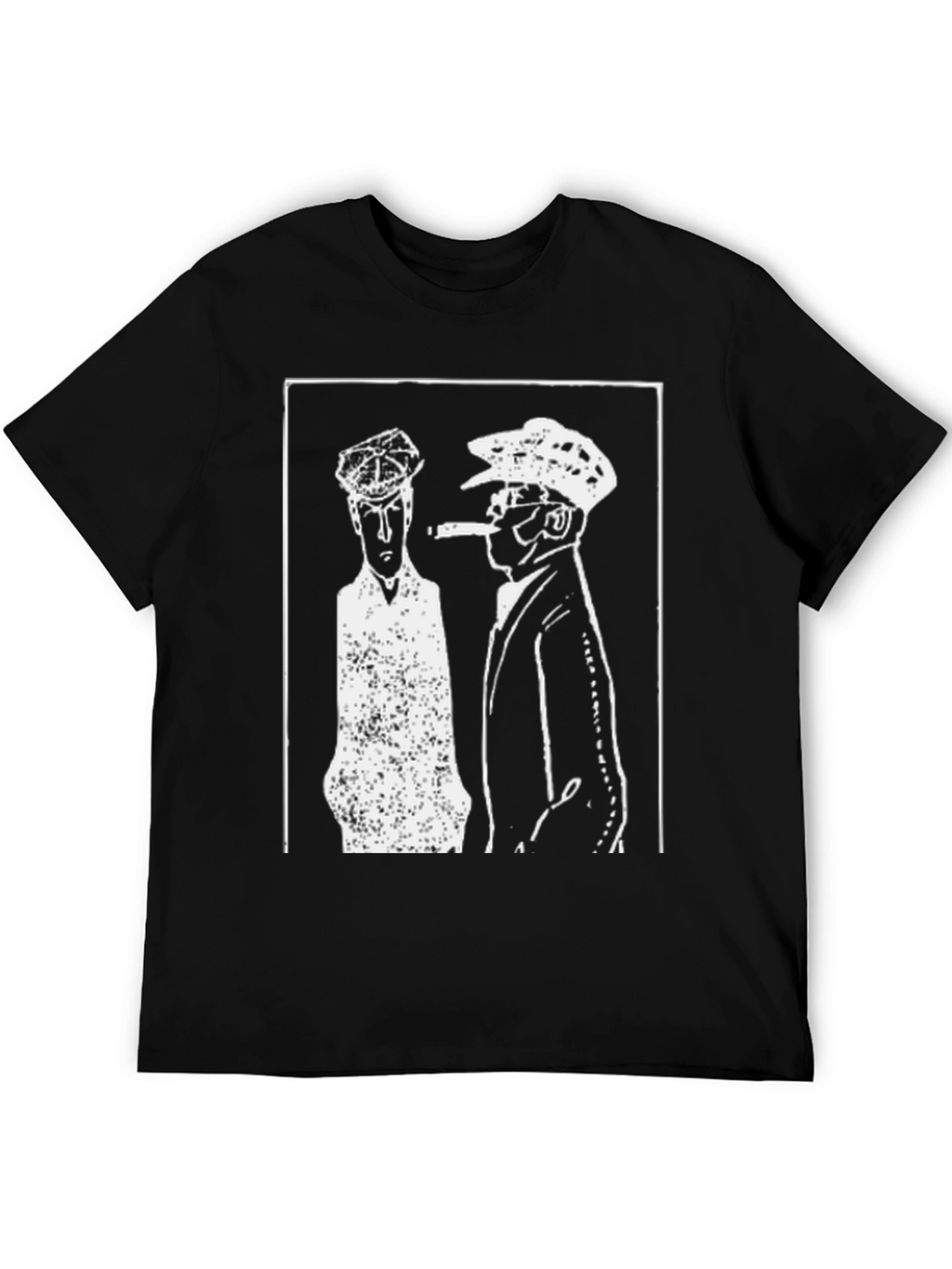 Retro Black T-Shirt with Gangster Print