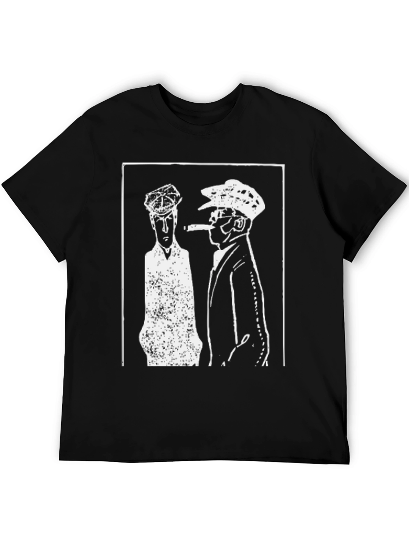 Retro Black T-Shirt with Gangster Print