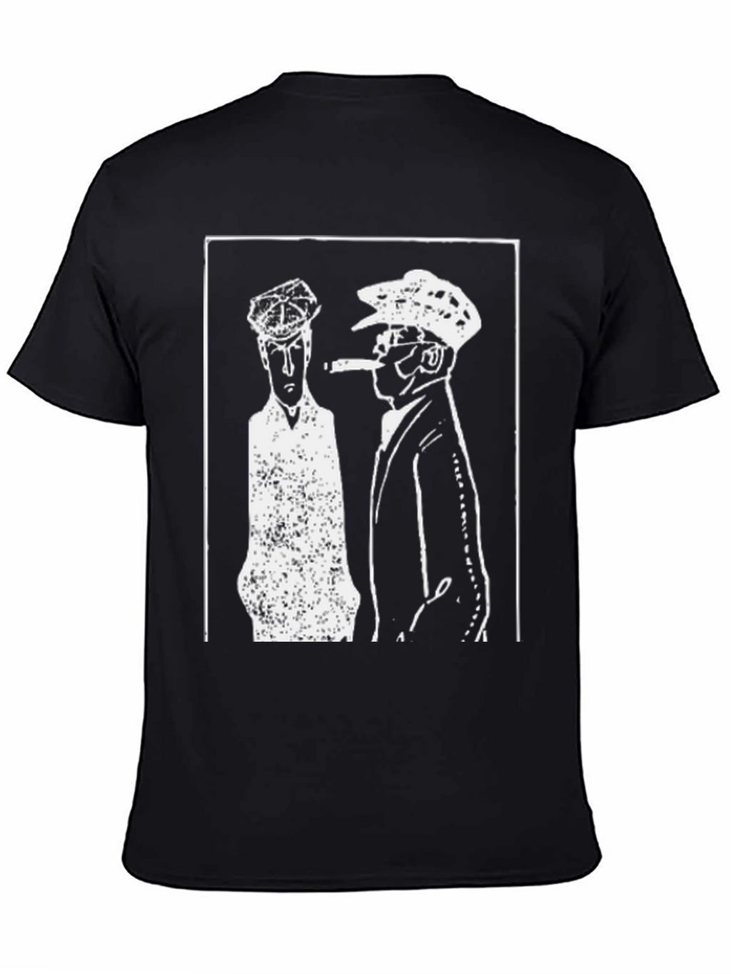 Retro Black T-Shirt with Gangster Print