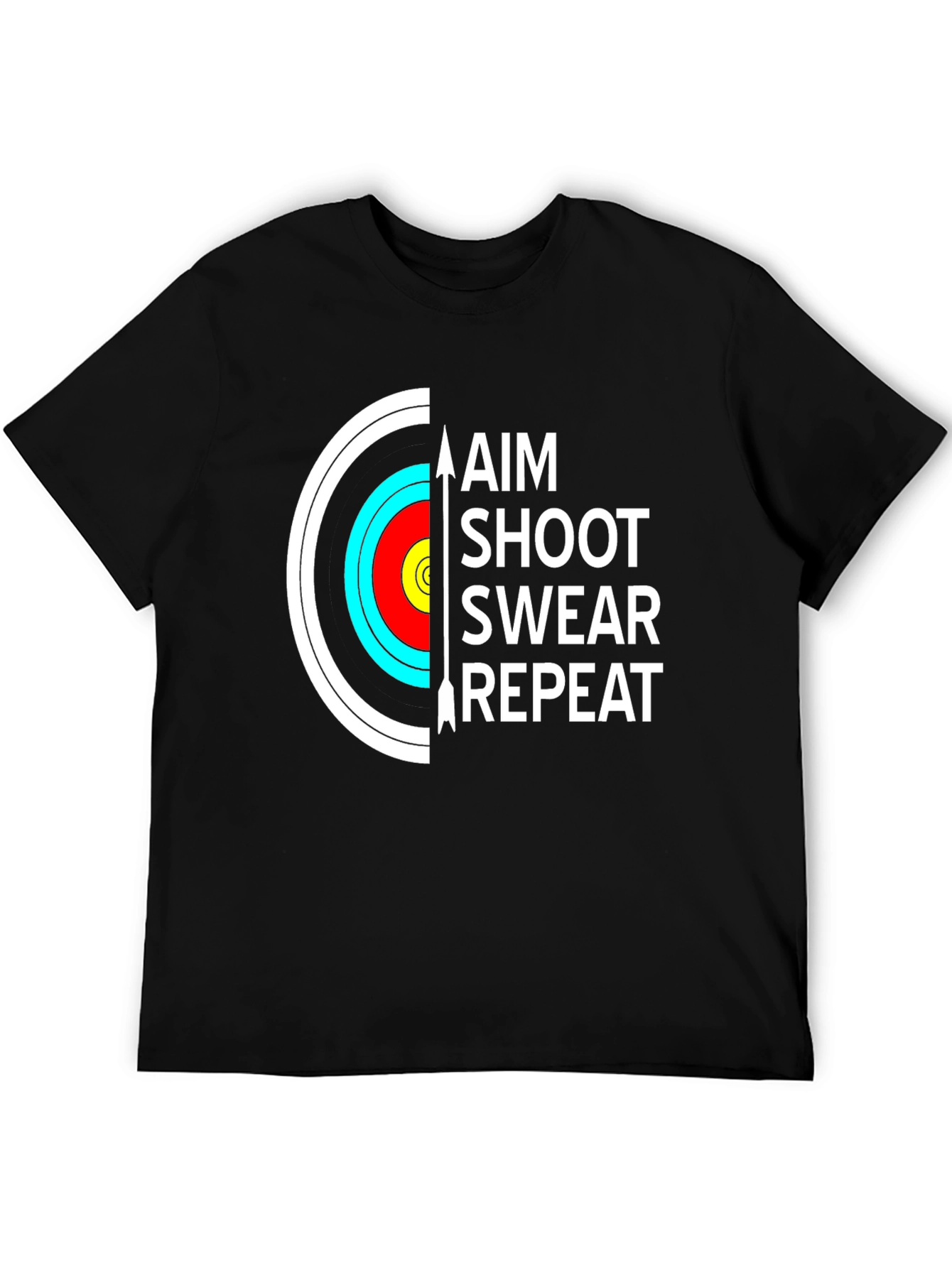 Archery T-Shirt - Aim Shoot Swear Repeat - Funny Archer Tee