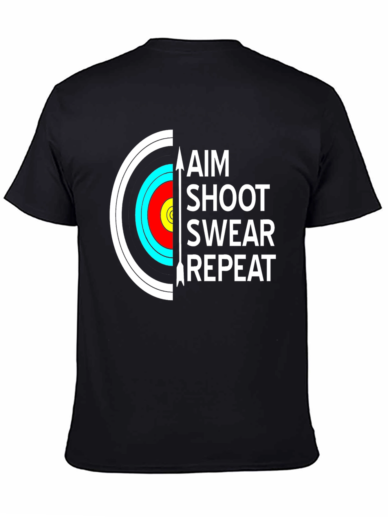 Archery T-Shirt - Aim Shoot Swear Repeat - Funny Archer Tee