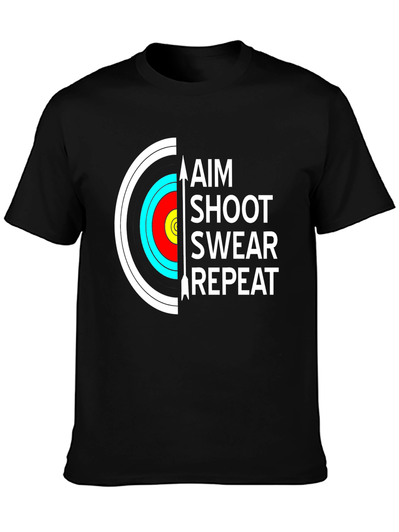 Archery T-Shirt - Aim Shoot Swear Repeat - Funny Archer Tee