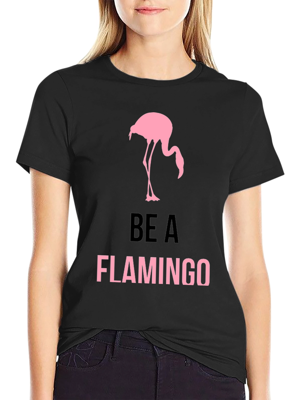 Be a Flamingo T-Shirt - Mens Black Graphic Tee