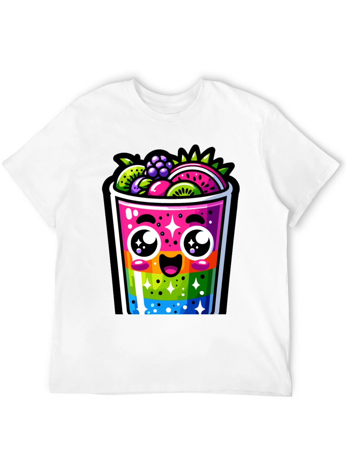 Kawaii Rainbow Fruit Smoothie T-Shirt