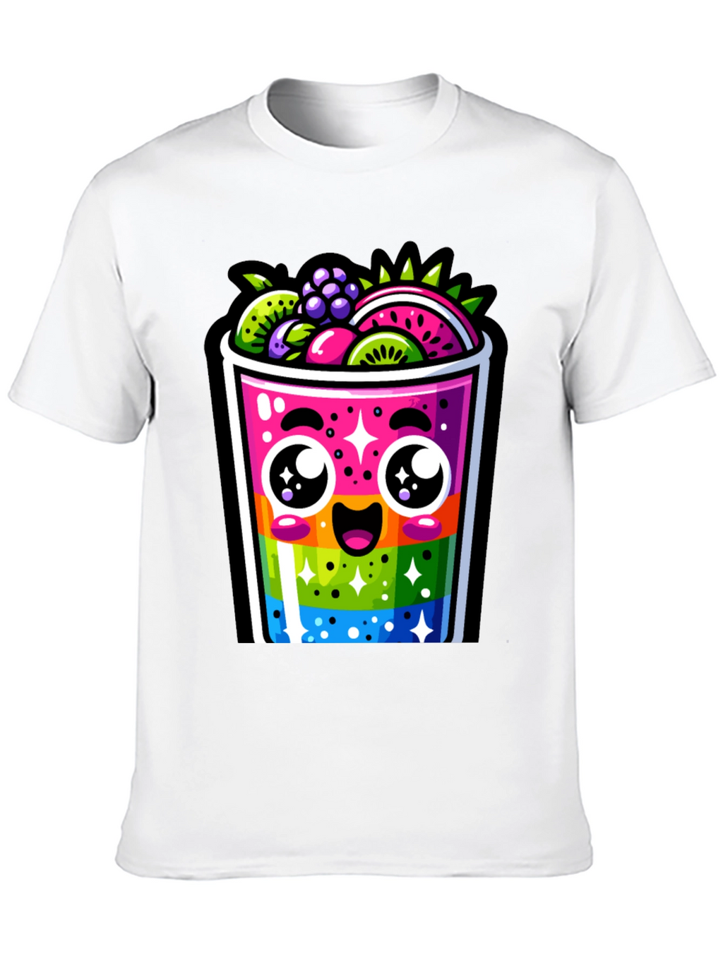 Kawaii Rainbow Fruit Smoothie T-Shirt