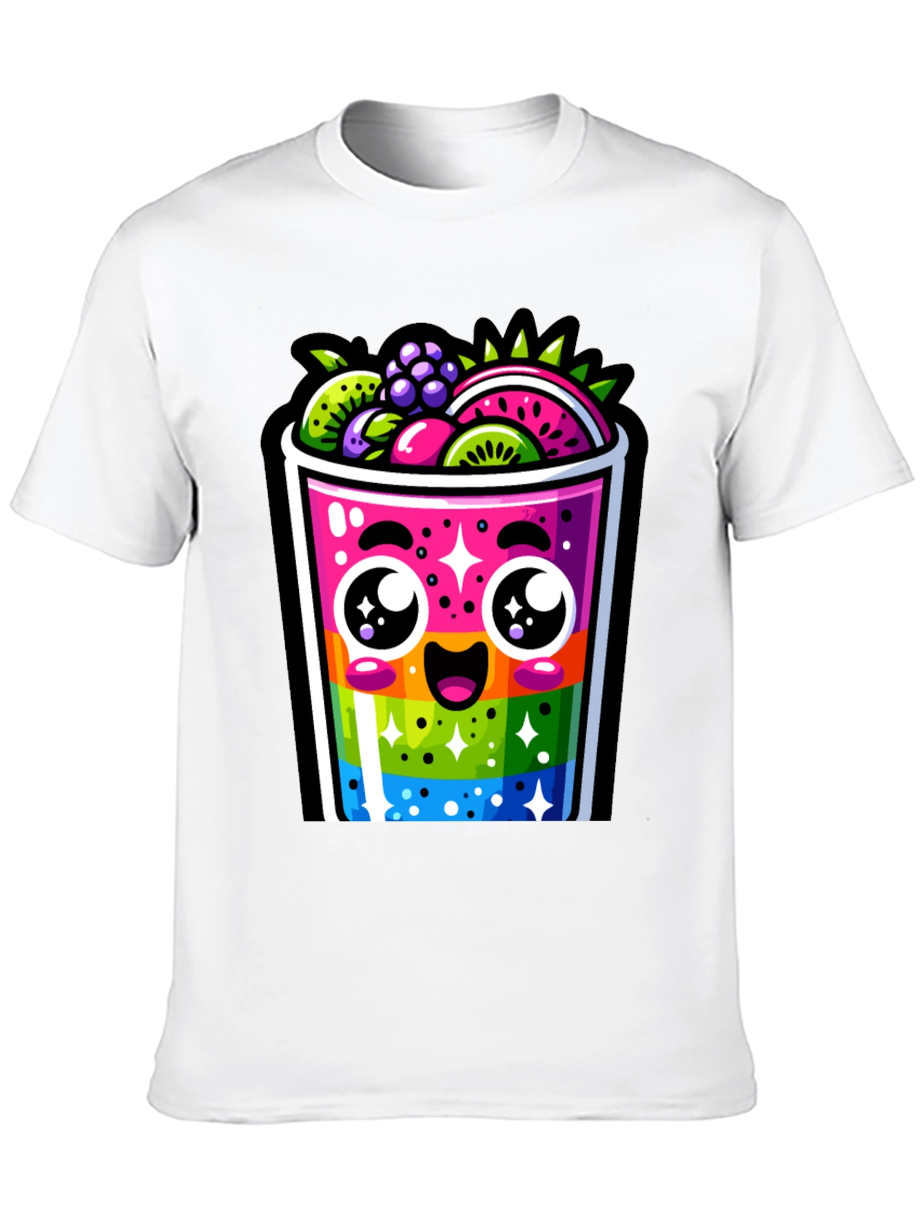 Kawaii Rainbow Fruit Smoothie T-Shirt