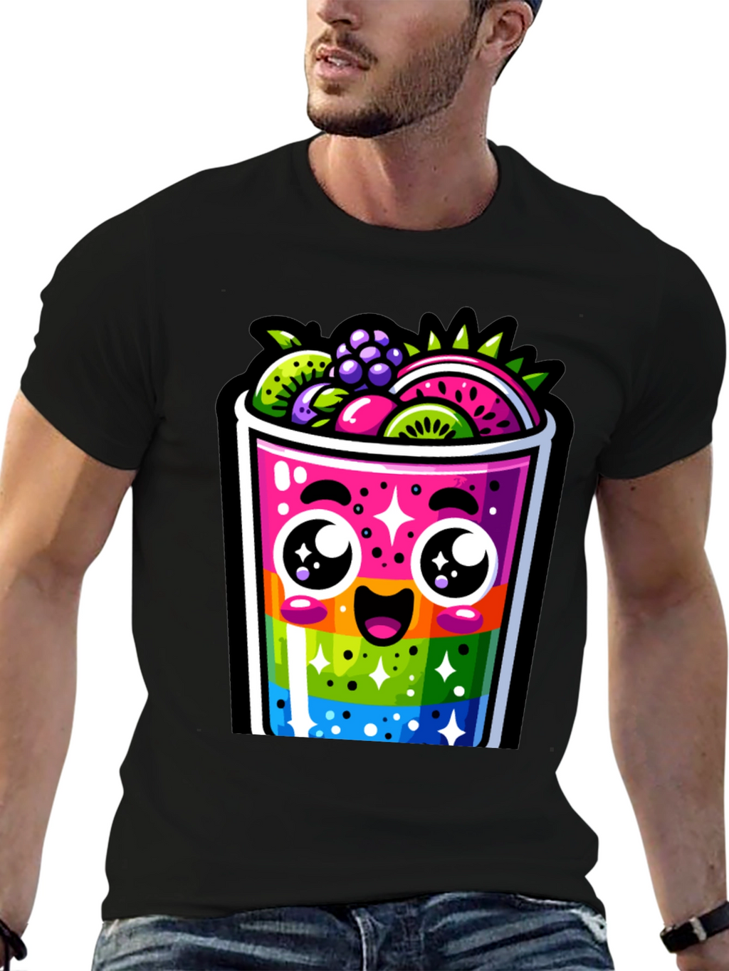 Kawaii Rainbow Fruit Smoothie T-Shirt