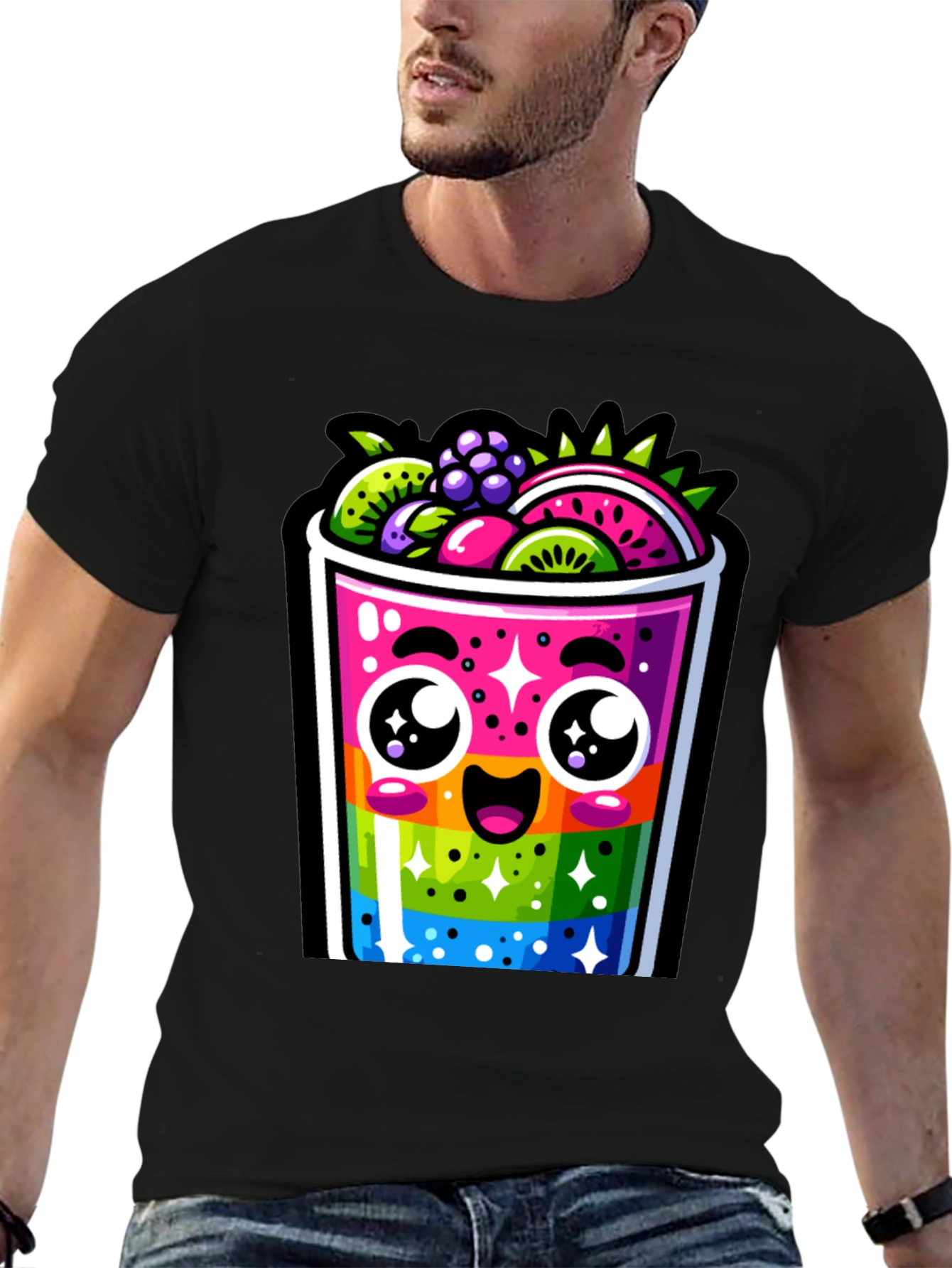 Kawaii Rainbow Fruit Smoothie T-Shirt