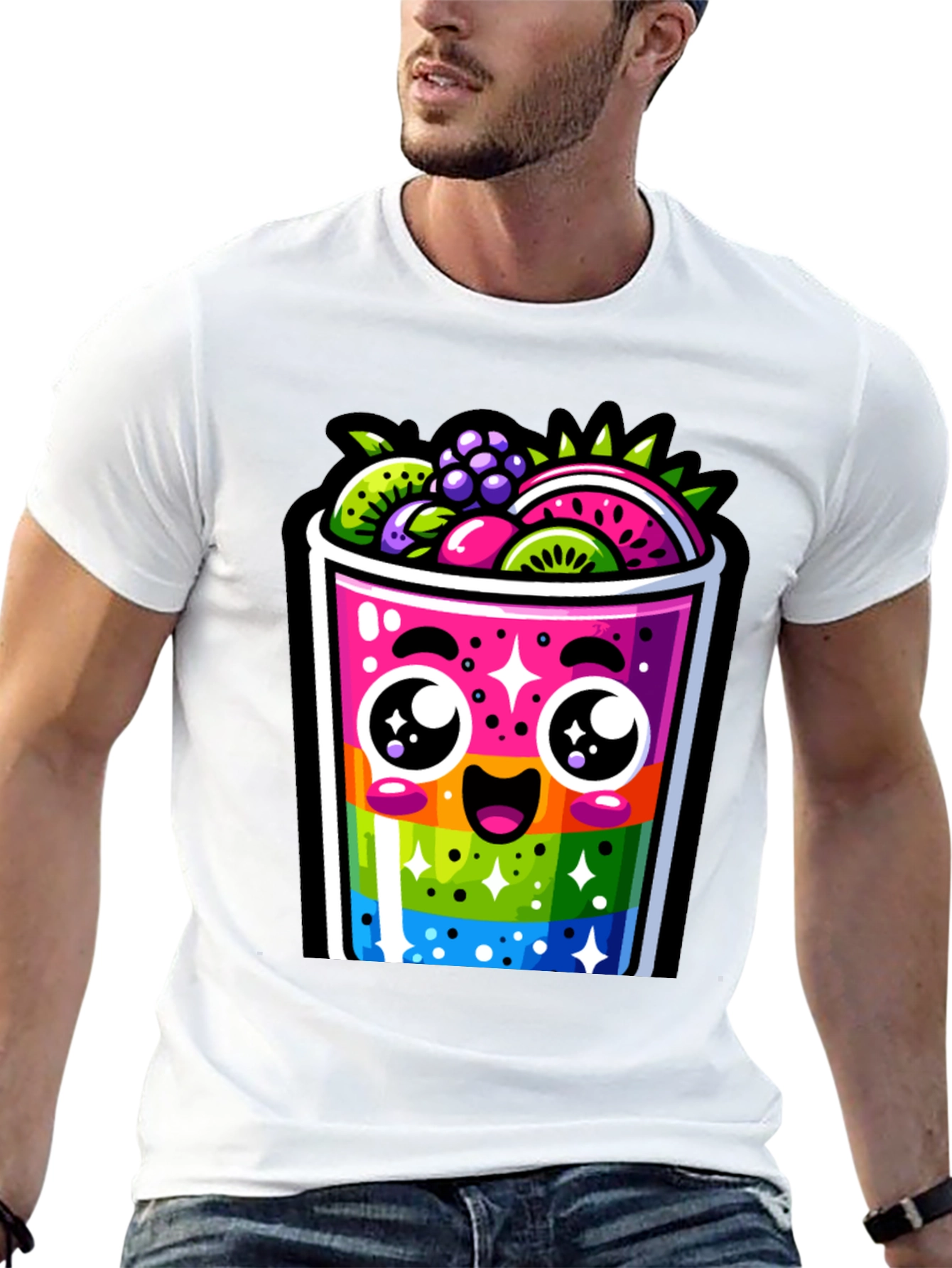 Kawaii Rainbow Fruit Smoothie T-Shirt