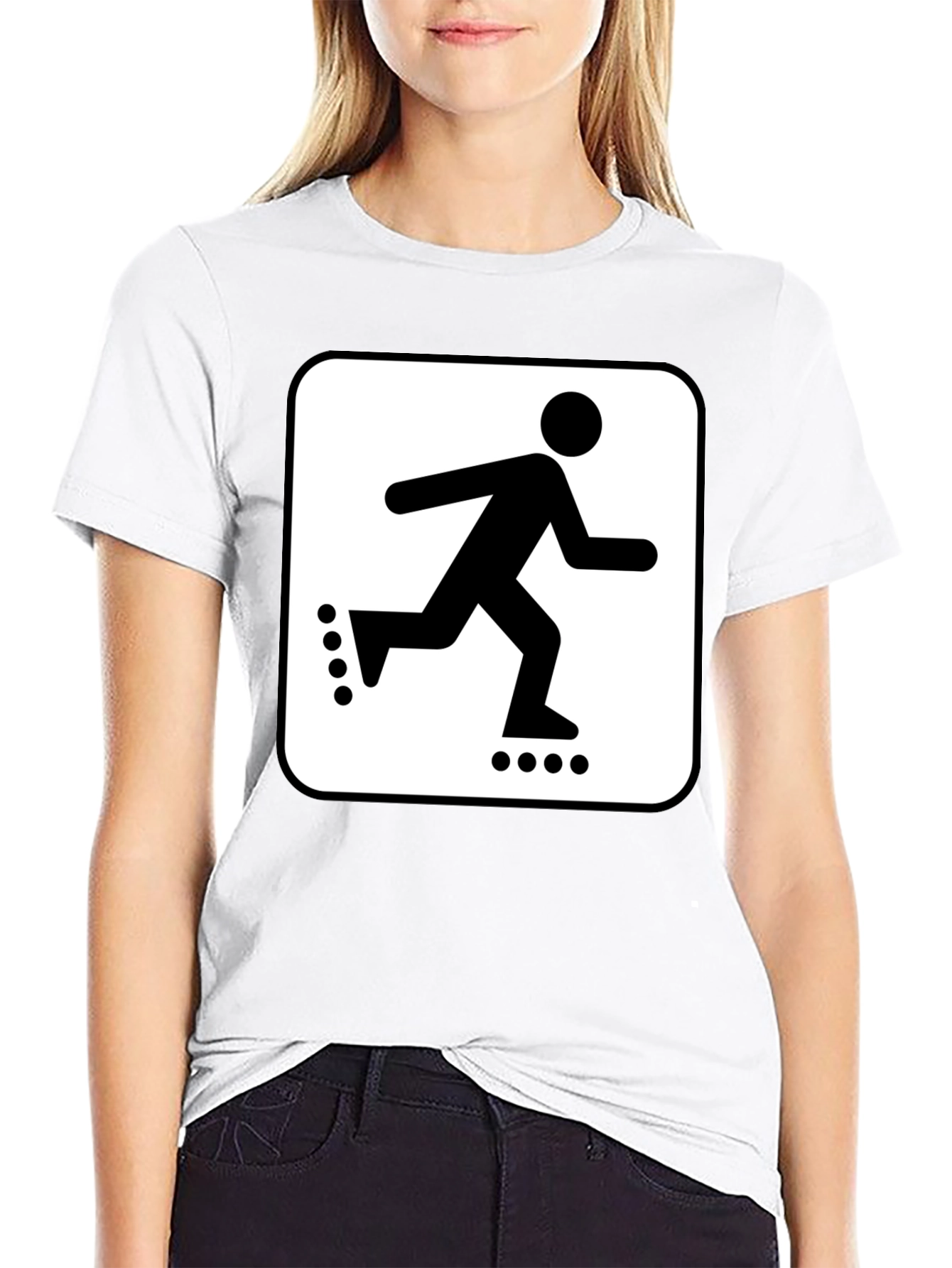 Roller Skate Graphic Tee - Black Cotton T-Shirt