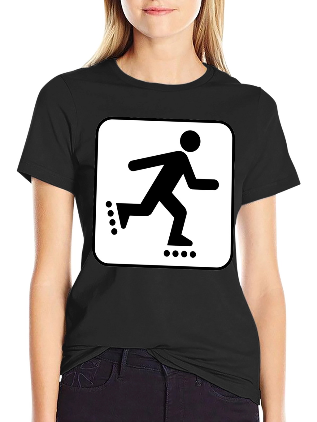 Roller Skate Graphic Tee - Black Cotton T-Shirt
