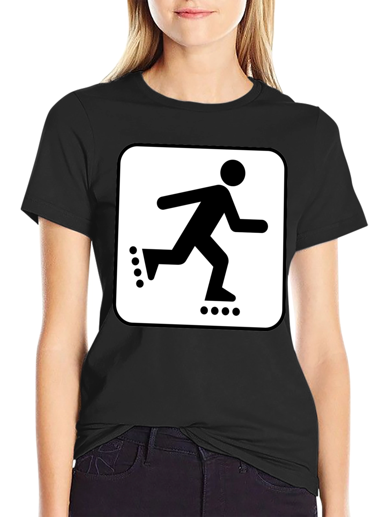 Roller Skate Graphic Tee - Black Cotton T-Shirt