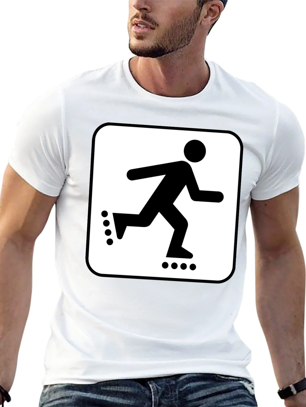 Roller Skate Graphic Tee - Black Cotton T-Shirt