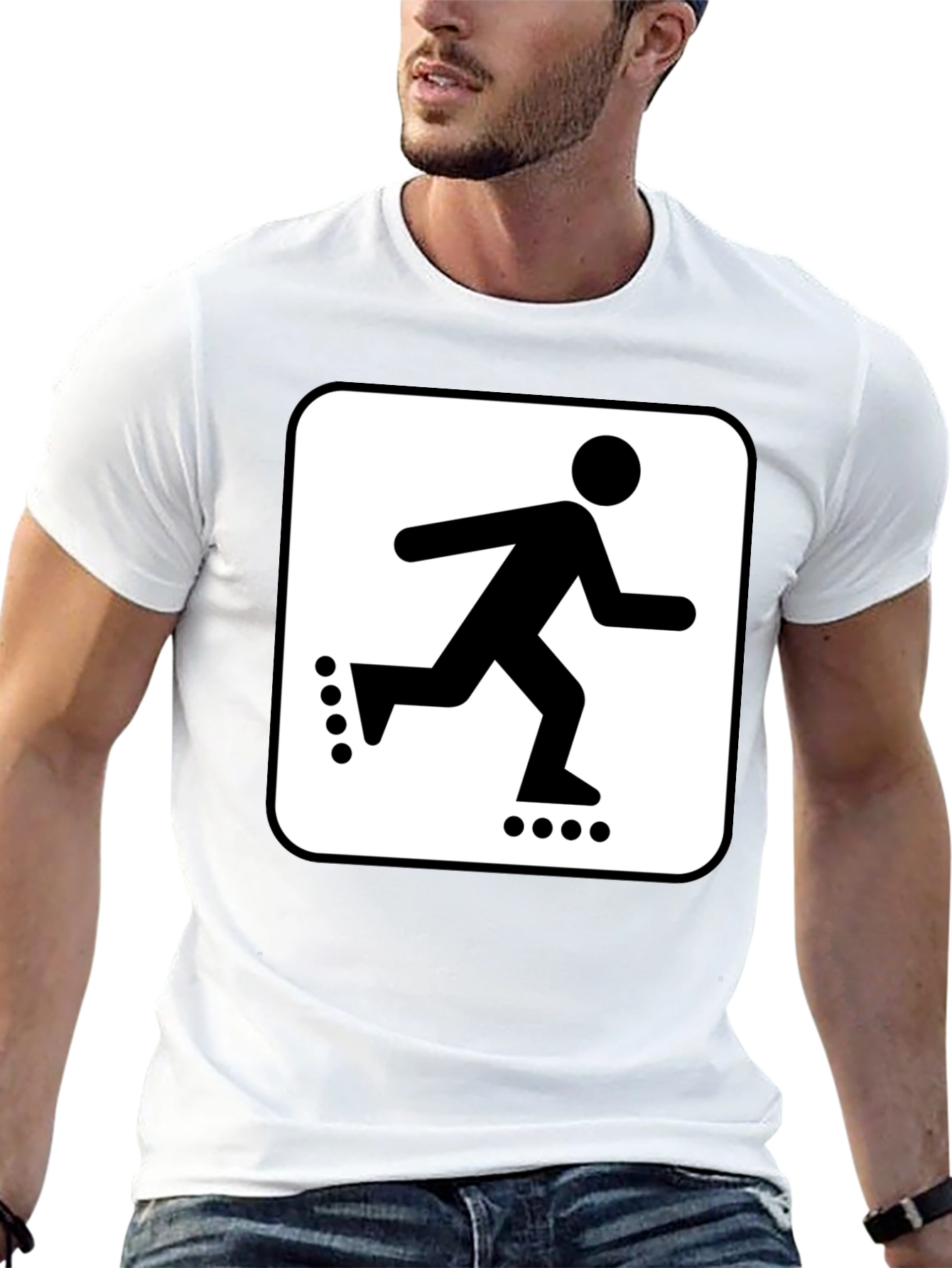 Roller Skate Graphic Tee - Black Cotton T-Shirt