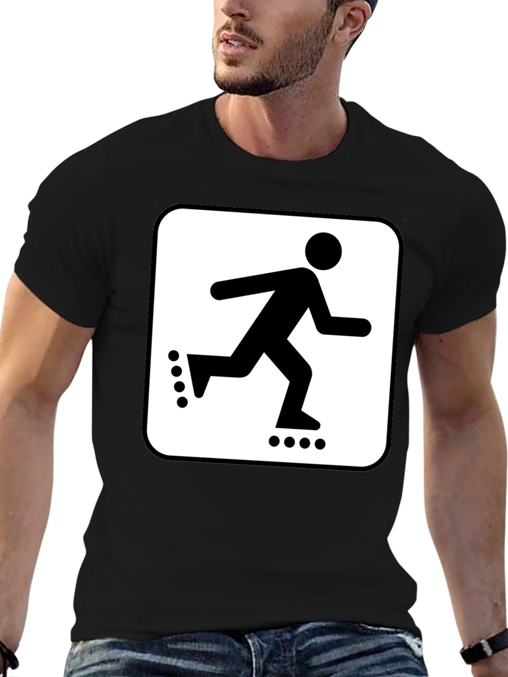 Roller Skate Graphic Tee - Black Cotton T-Shirt