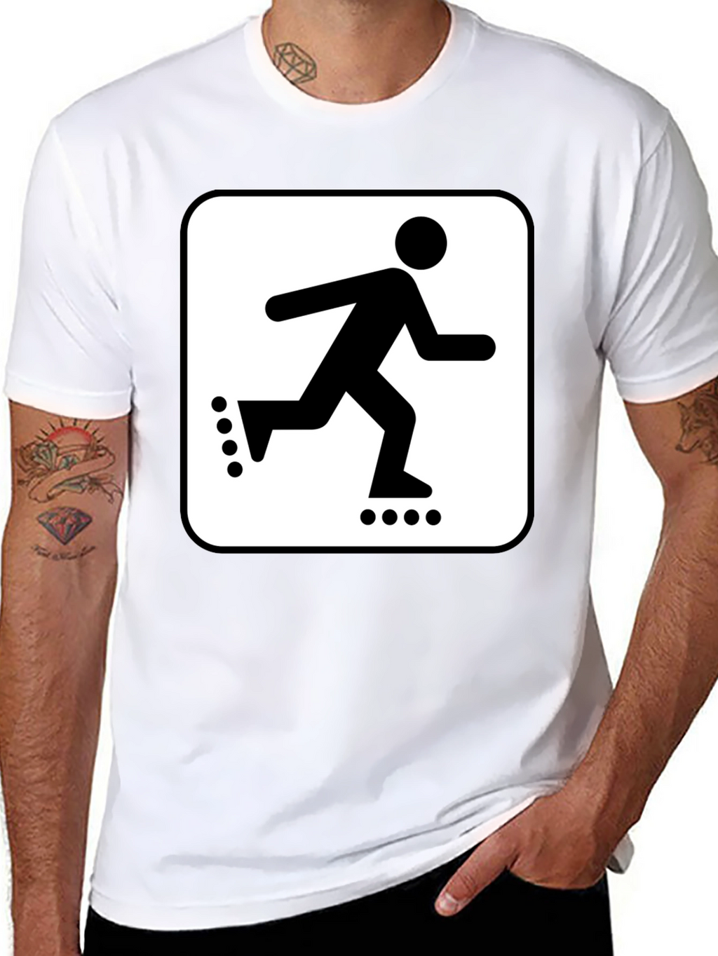 Roller Skate Graphic Tee - Black Cotton T-Shirt