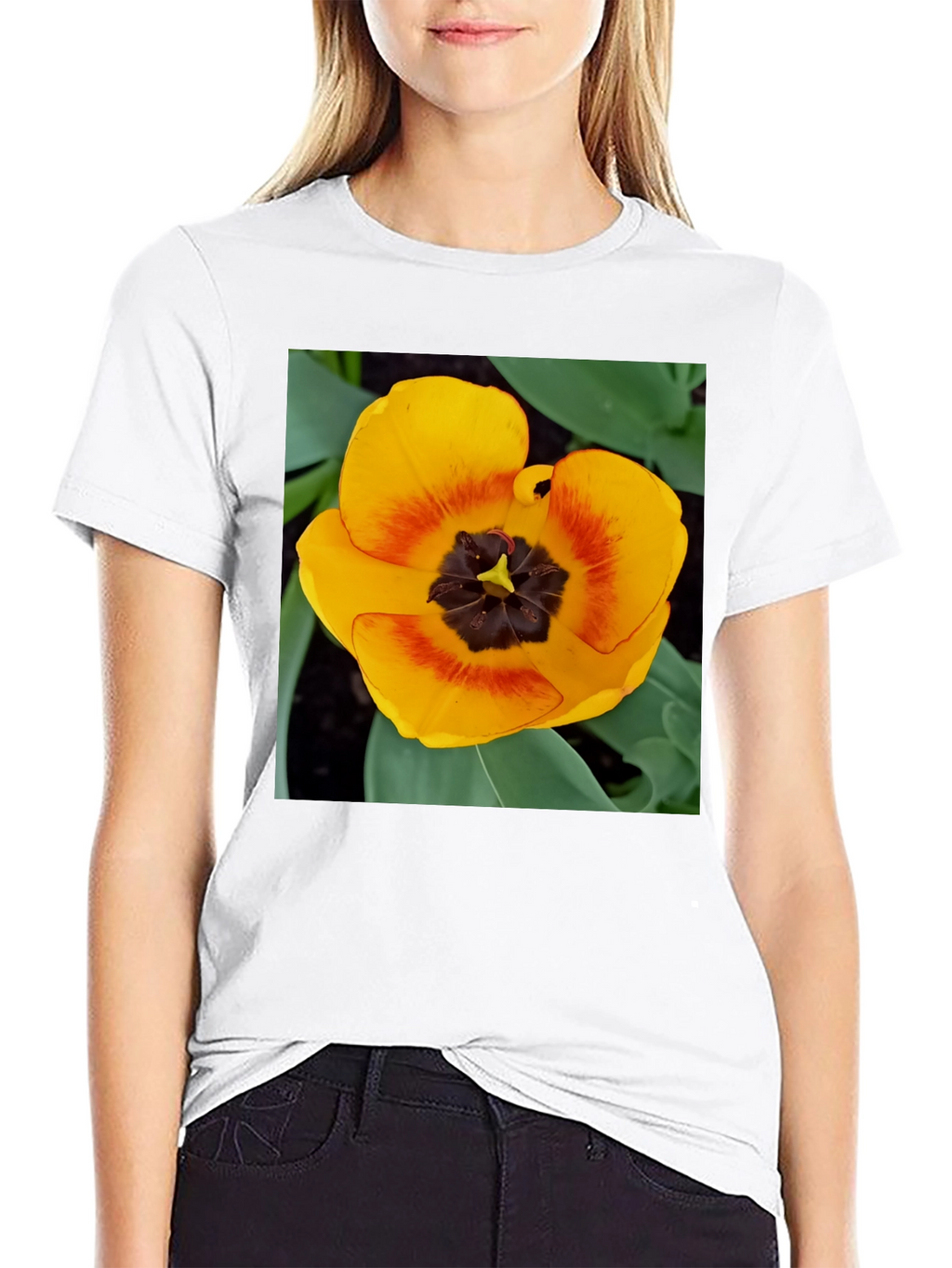 Yellow Tulip Graphic Tee - Floral Print Shirt