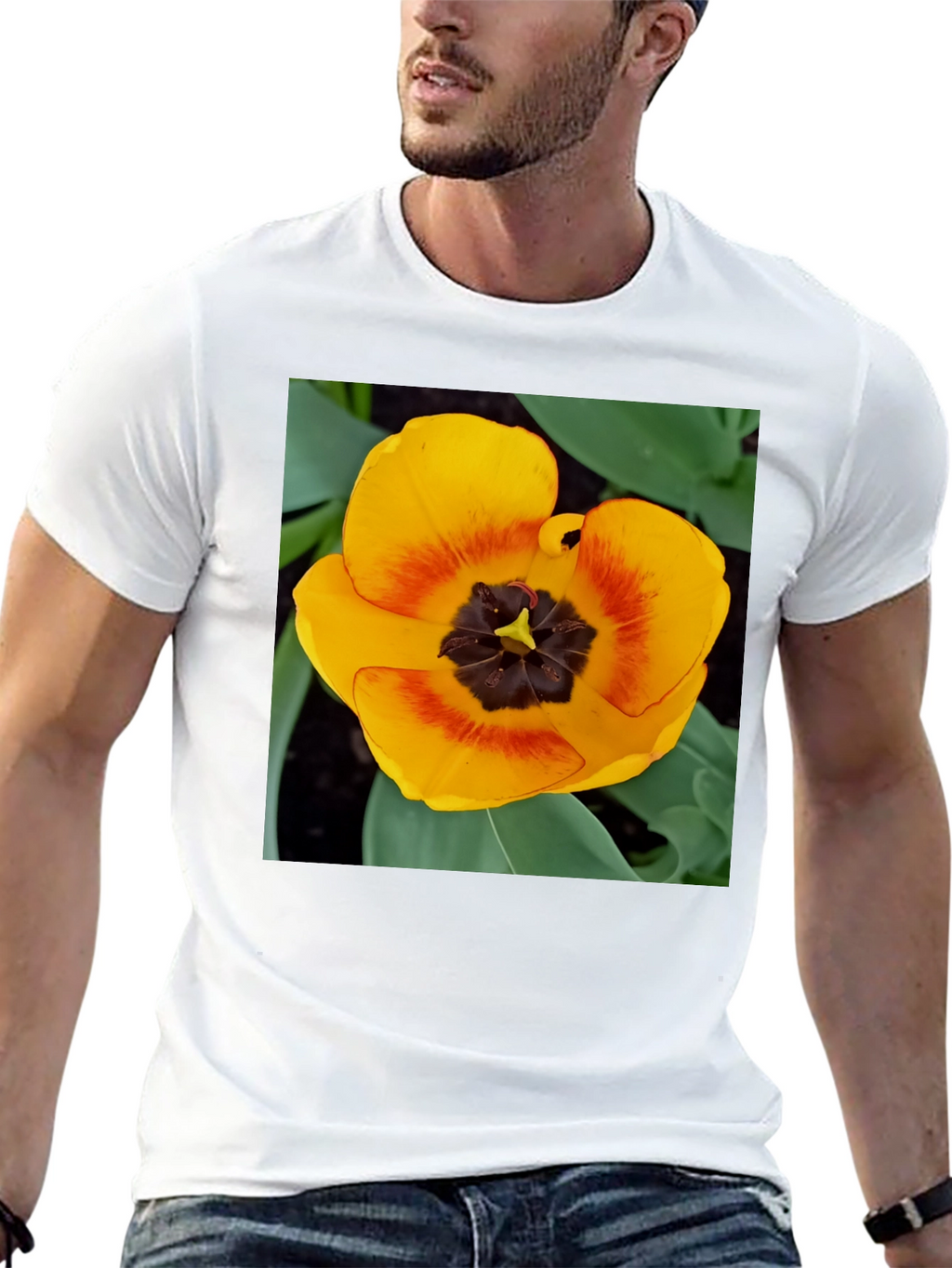 Yellow Tulip Graphic Tee - Floral Print Shirt
