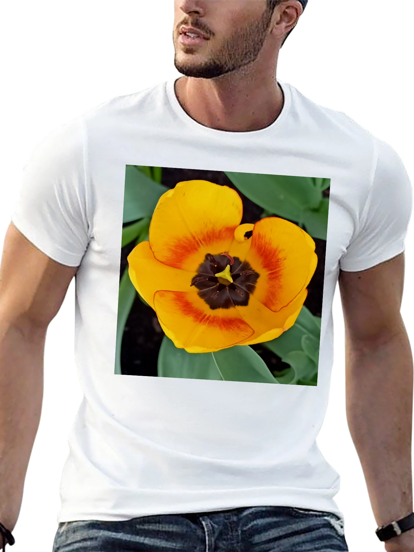 Yellow Tulip Graphic Tee - Floral Print Shirt
