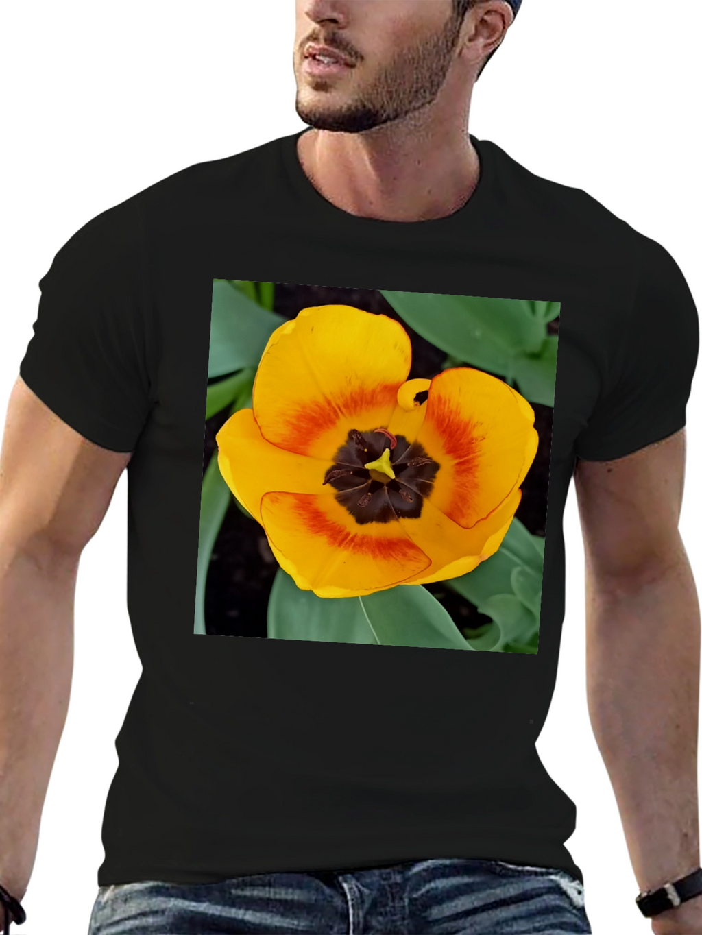 Yellow Tulip Graphic Tee - Floral Print Shirt