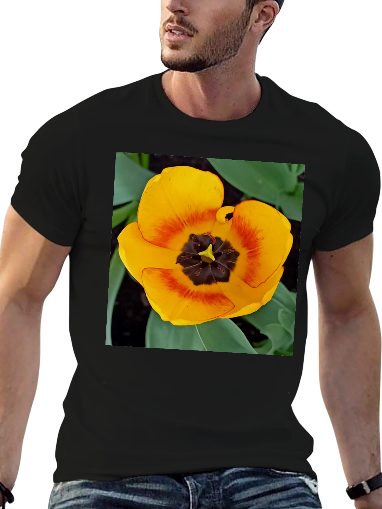 Yellow Tulip Graphic Tee - Floral Print Shirt
