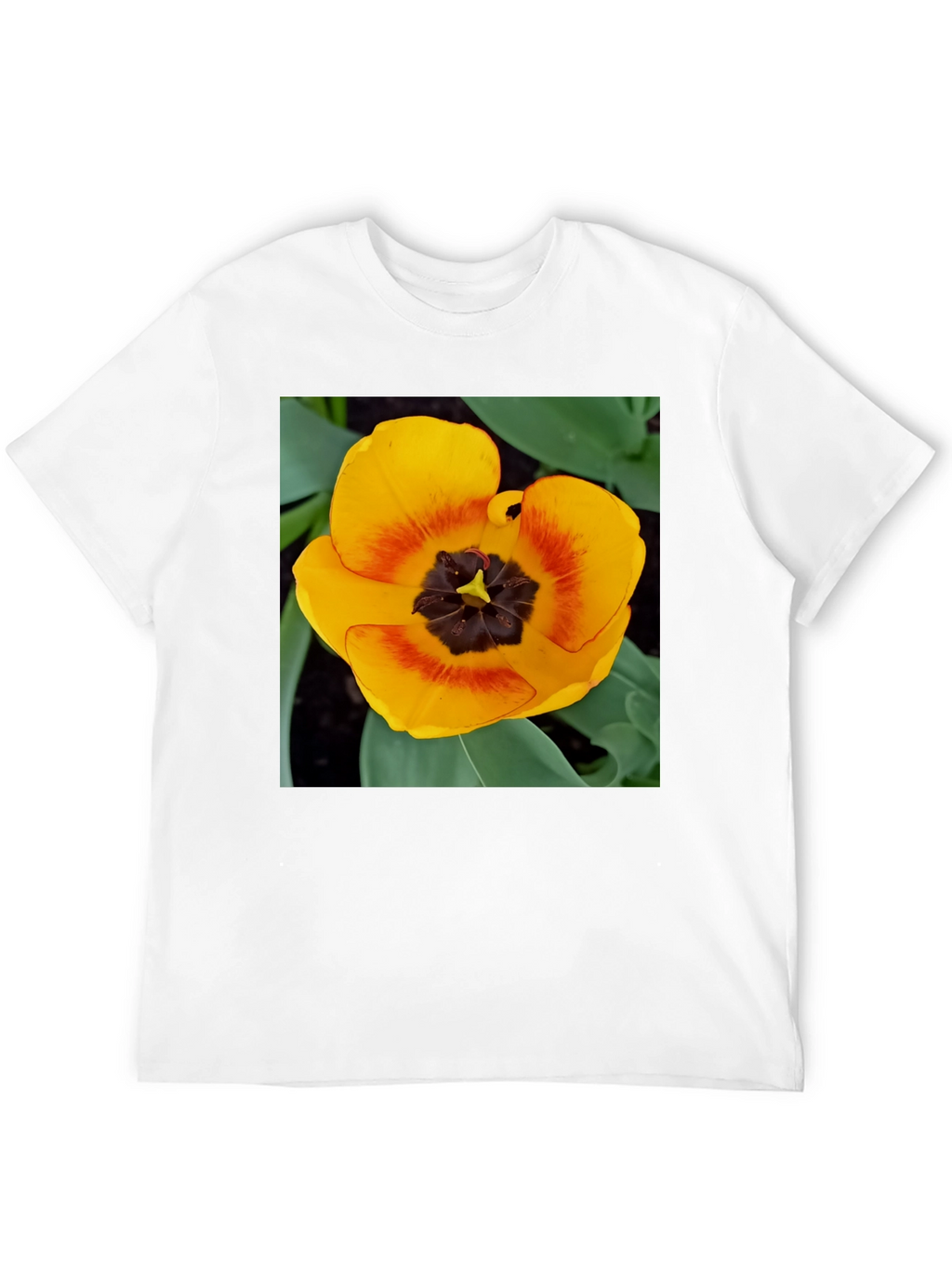 Yellow Tulip Graphic Tee - Floral Print Shirt