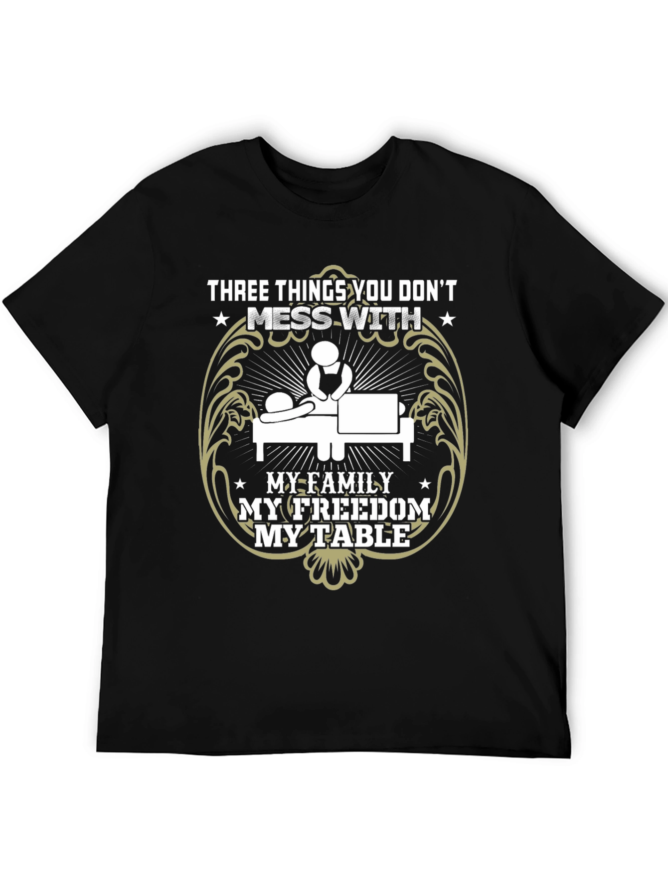 Dont Mess With My Family Freedom Table Black Tee