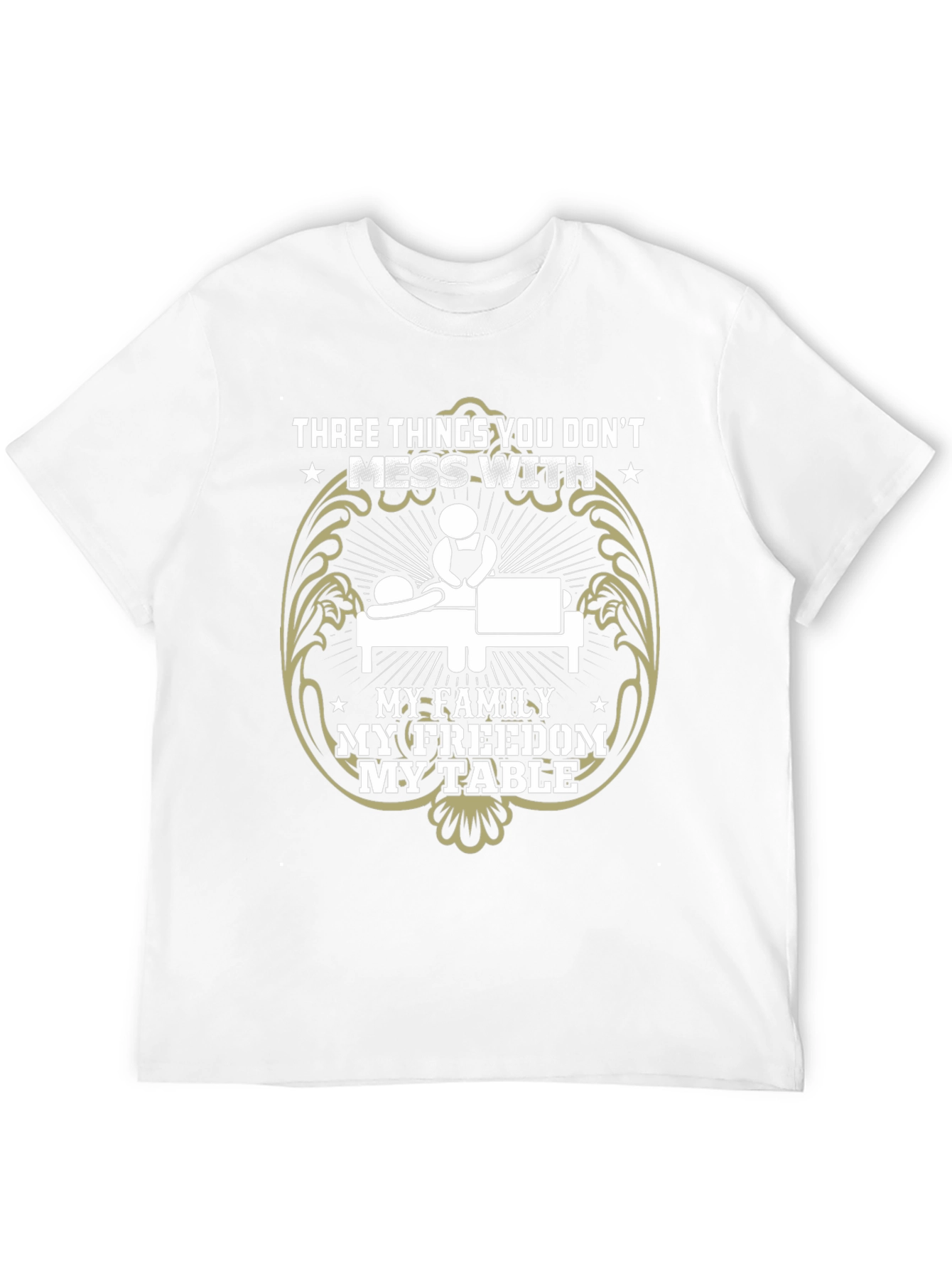 Dont Mess With My Family Freedom Table Black Tee