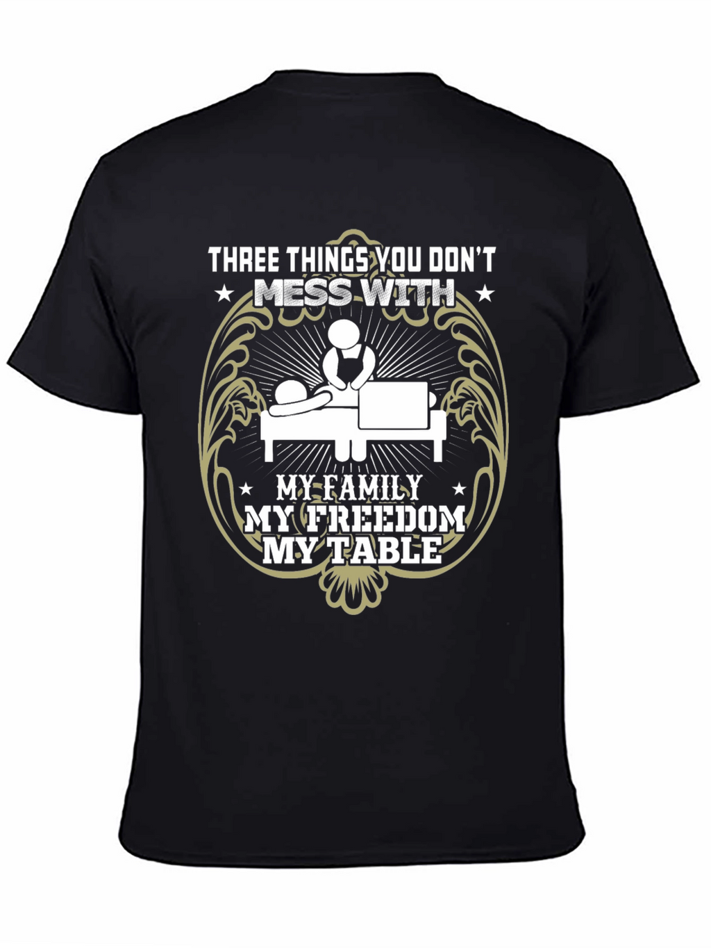 Dont Mess With My Family Freedom Table Black Tee