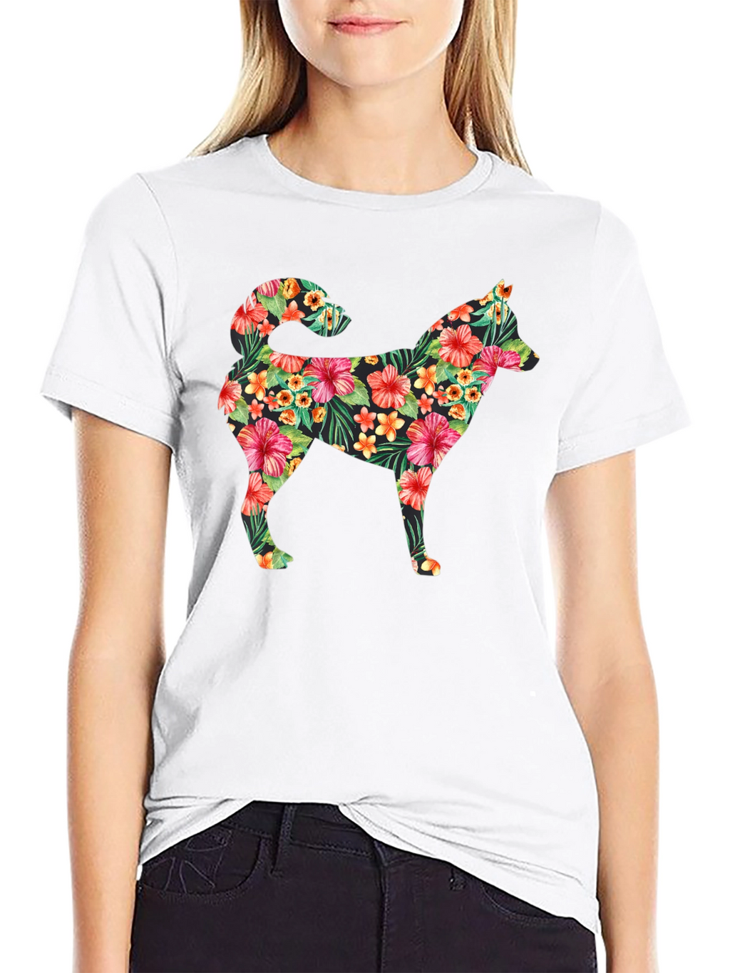 Floral Dog T-Shirt - Tropical Pet Lover Tee