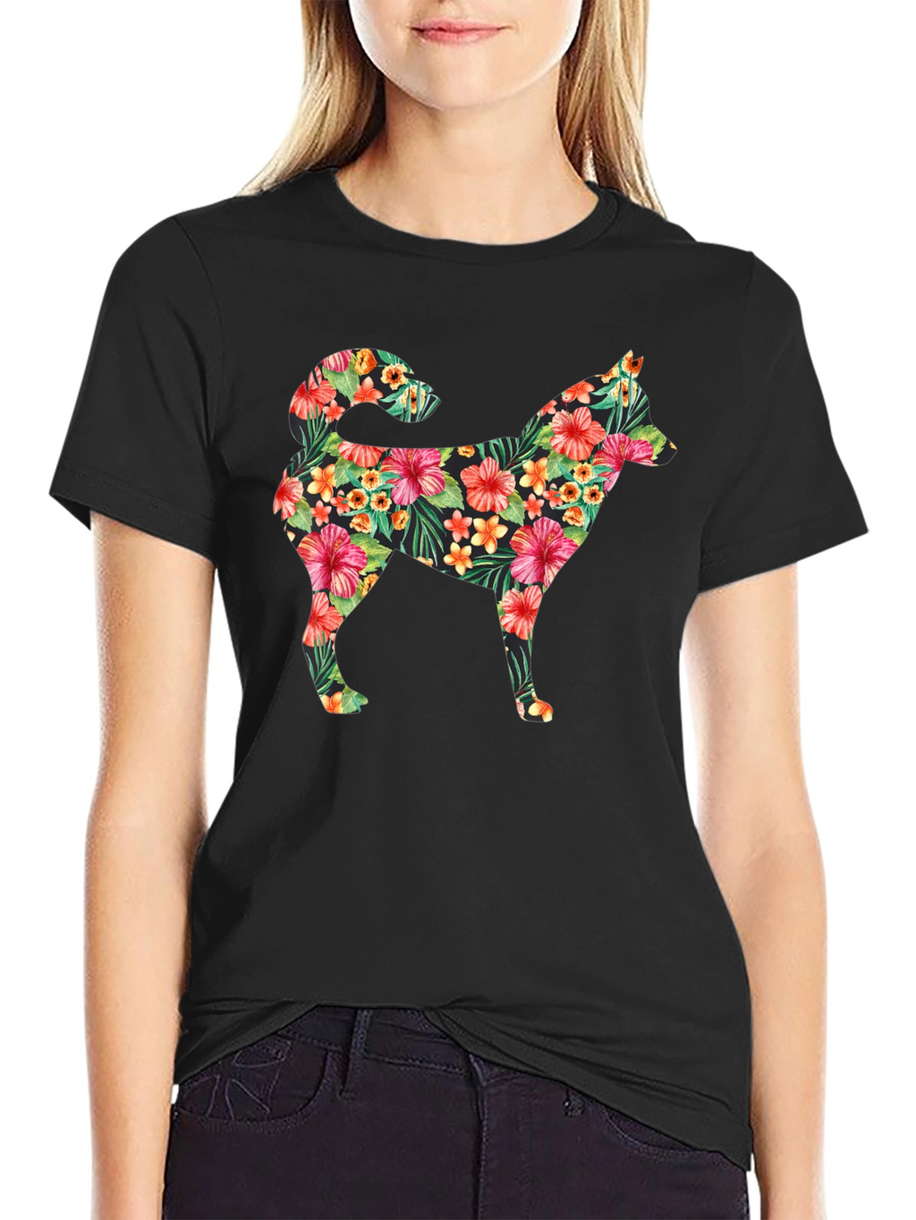 Floral Dog T-Shirt - Tropical Pet Lover Tee
