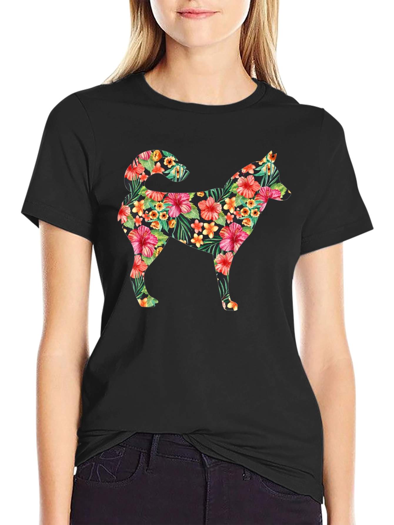 Floral Dog T-Shirt - Tropical Pet Lover Tee
