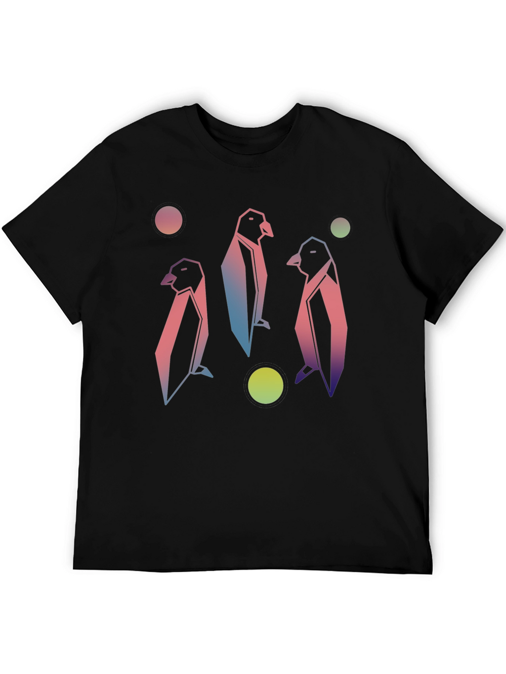 Geometric Penguin Graphic Tee - Trendy Style