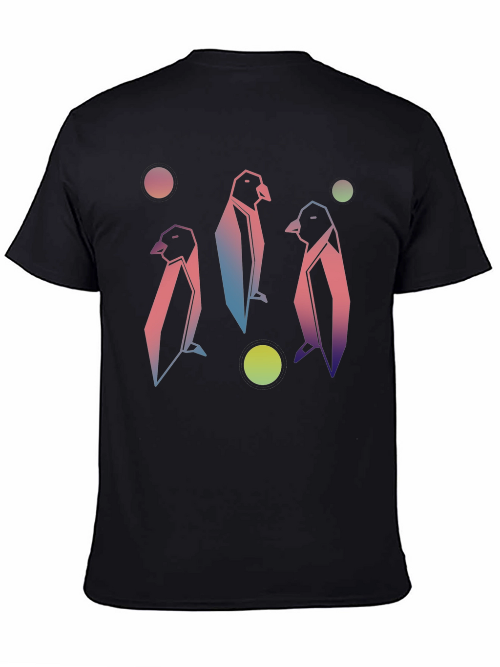 Geometric Penguin Graphic Tee - Trendy Style