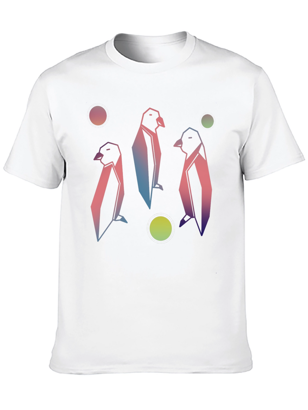 Geometric Penguin Graphic Tee - Trendy Style